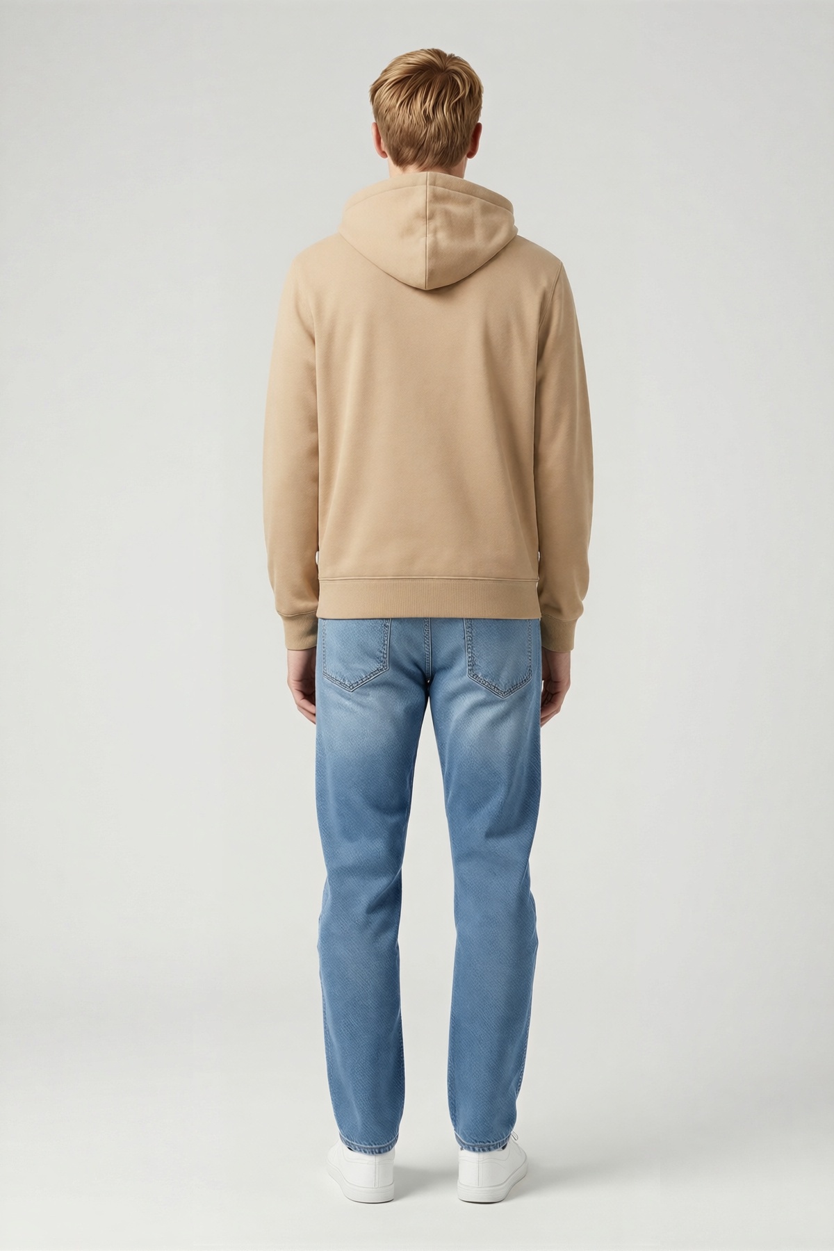 Erkek Üç İplik Kapüşonlu Tam Fermuarlı Kanguru Cepli Sweatshirt Hoodie Günlük Rahat Kalıp Mevsimlik
