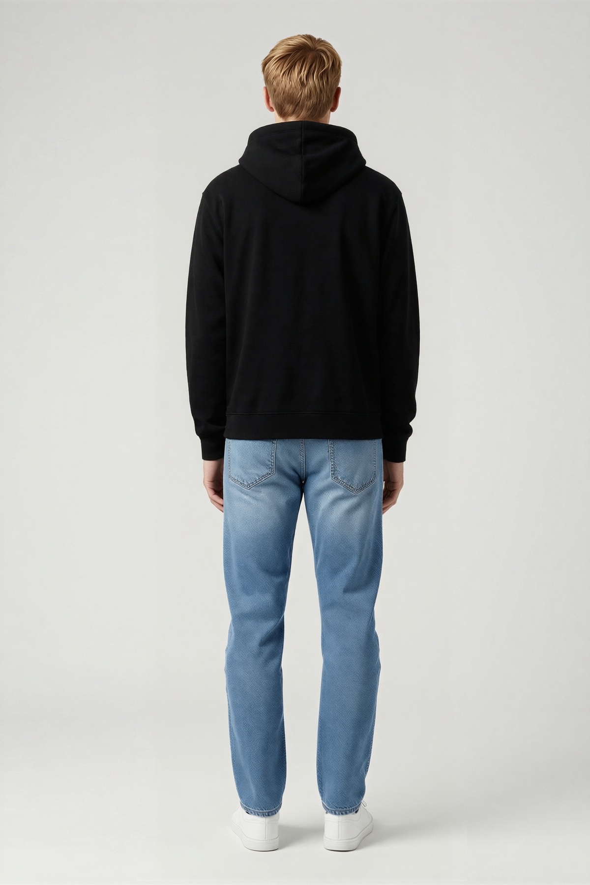 Erkek Üç İplik Kapüşonlu Kanguru Cepli Sweatshirt Hoodie Bağcıklı Rahat Kalıp Günlük Kullanım Modern