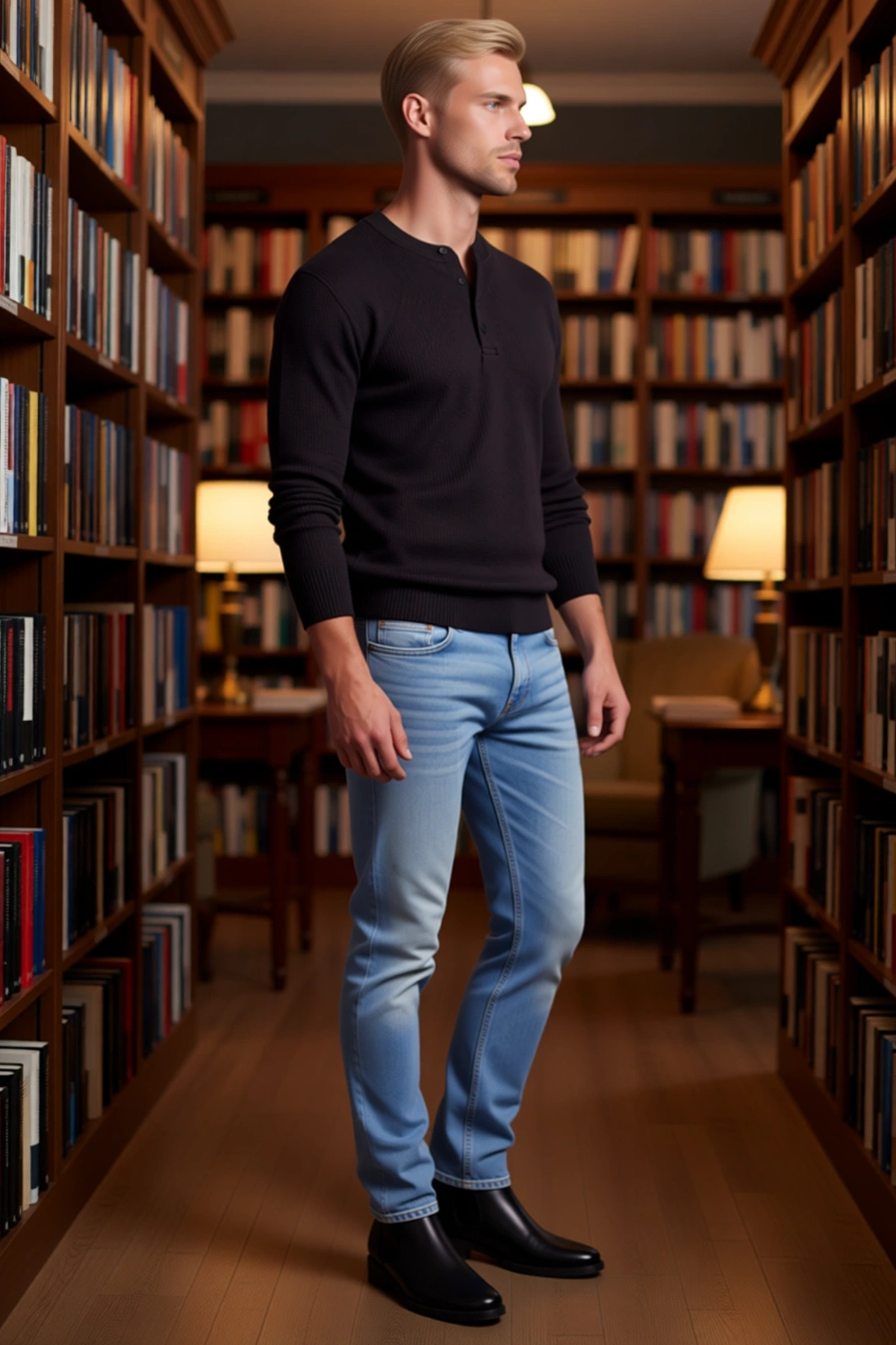 Erkek Düğme Detaylı Bisiklet Yaka Uzun Kollu Body Kaburga Dokulu Slim Fit Günlük Sezonluk Modern