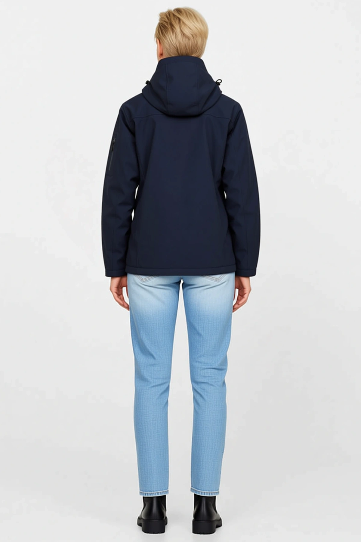 Kadın Su Geçirmez Softshell Polar Astarlı Çıkarılabilir Kapüşonlu 4 Cepli Mont Ceket Dış Giyim Rahat