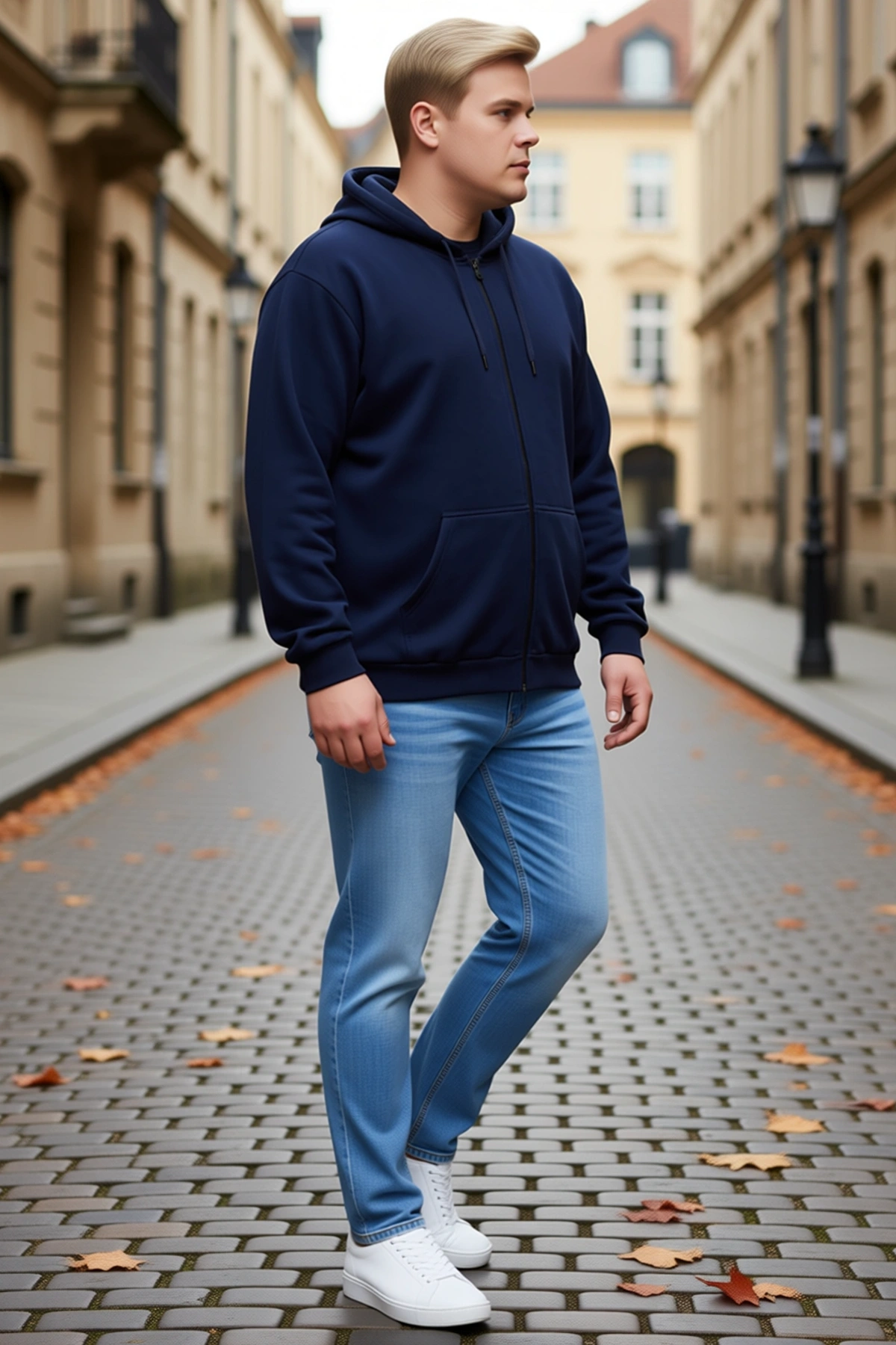 Erkek Büyük Beden Sweatshirt Üç İplik İçi Şardonlu Kapüşonlu Tam Fermuarlı Kışlık Yumuşak Dokulu