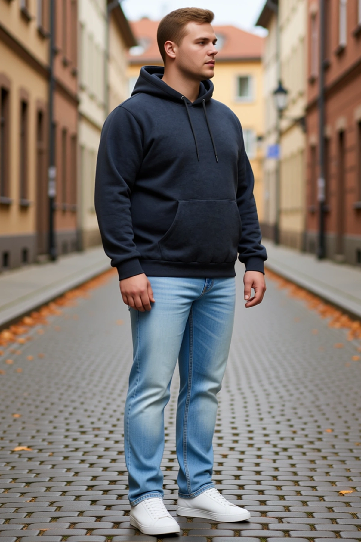 Erkek Büyük Beden Üç İplik İçi Şardonlu Kapüşonlu Kanguru Cepli Kışlık Günlük Rahat Sweatshirt Şık