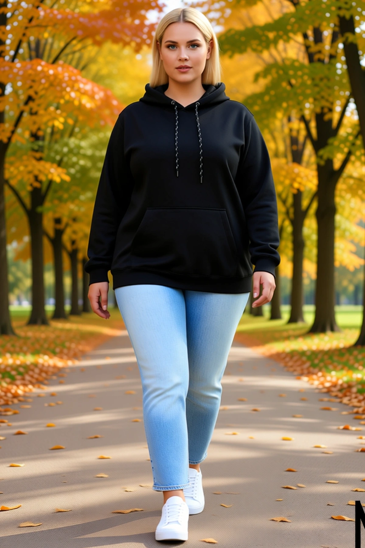 Kadın Büyük Beden Üç İplik İçi Şardonlu Kapüşonlu Kanguru Cepli Kışlık Günlük Rahat Sweatshirt Şık