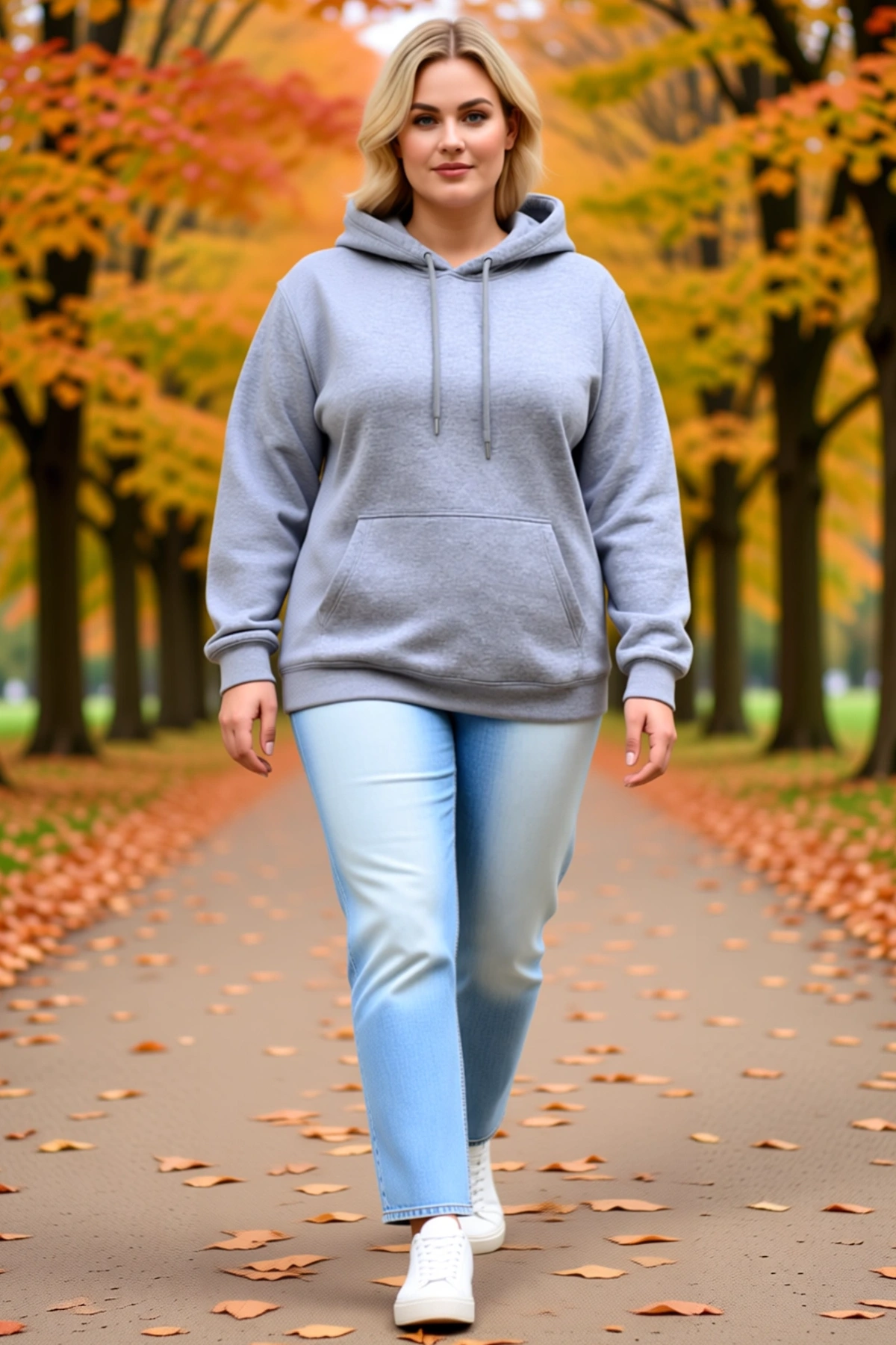 Kadın Büyük Beden Sweatshirt Üç İplik İçi Şardonlu Kapüşonlu Kanguru Cepli Kışlık Rahat Modern Şık