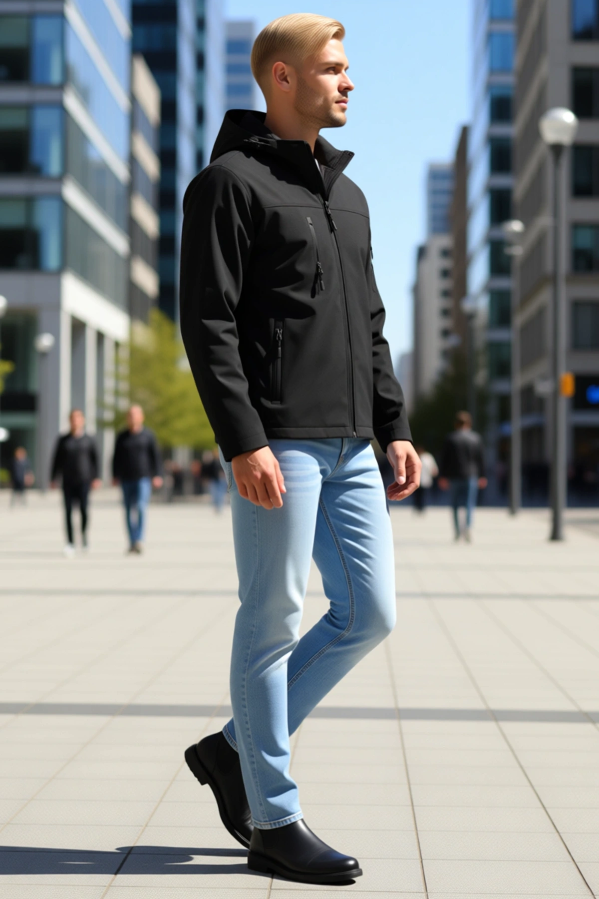 Erkek Su Geçirmez Softshell Polar Astarlı Çıkarılabilir Kapüşonlu 4 Cepli Mont Ceket Günlük Sezonluk