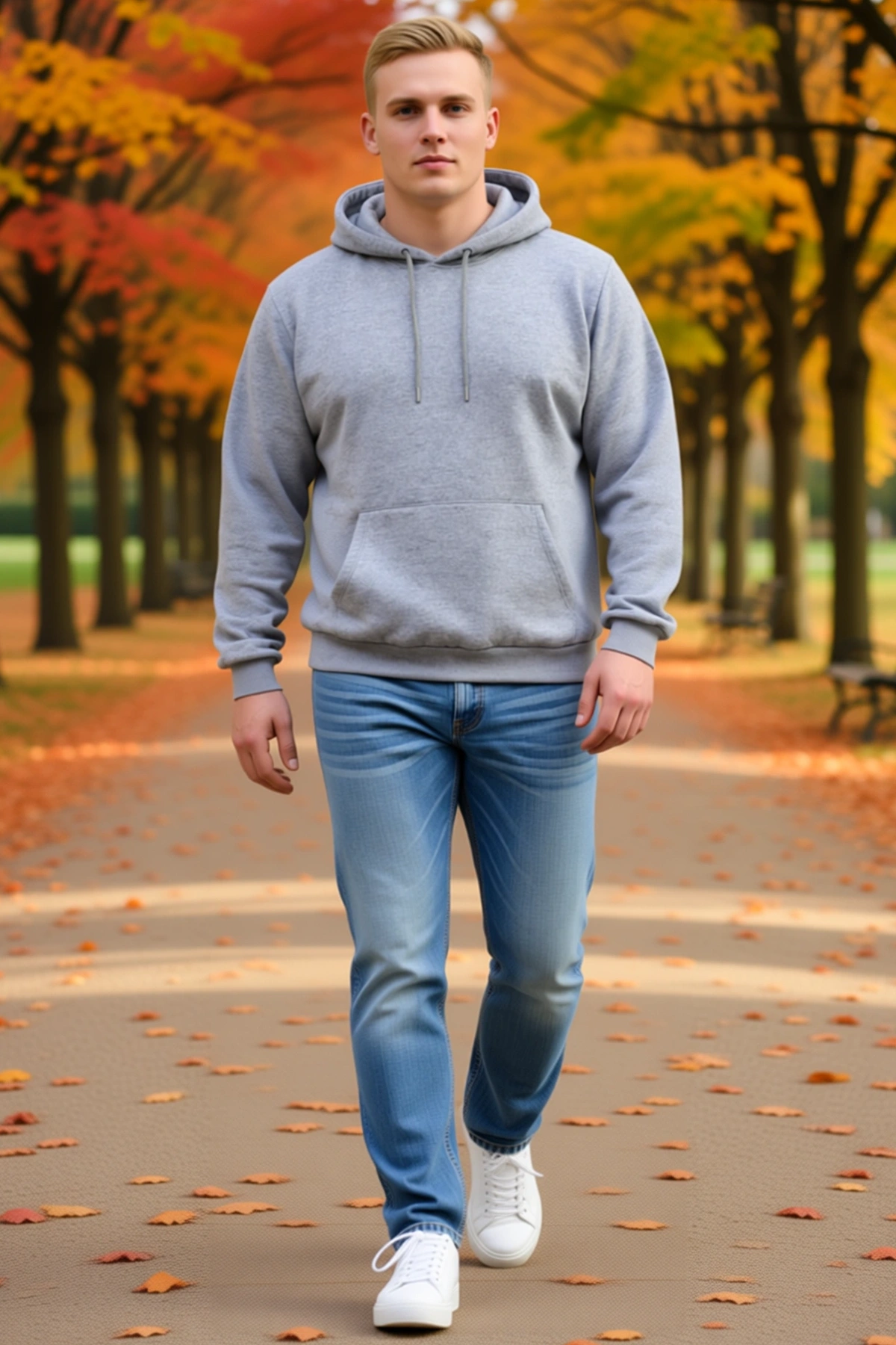 Erkek Büyük Beden Üç İplik İçi Şardonlu Kapüşonlu Kanguru Cepli Kışlık Konforlu Modern Sweatshirt