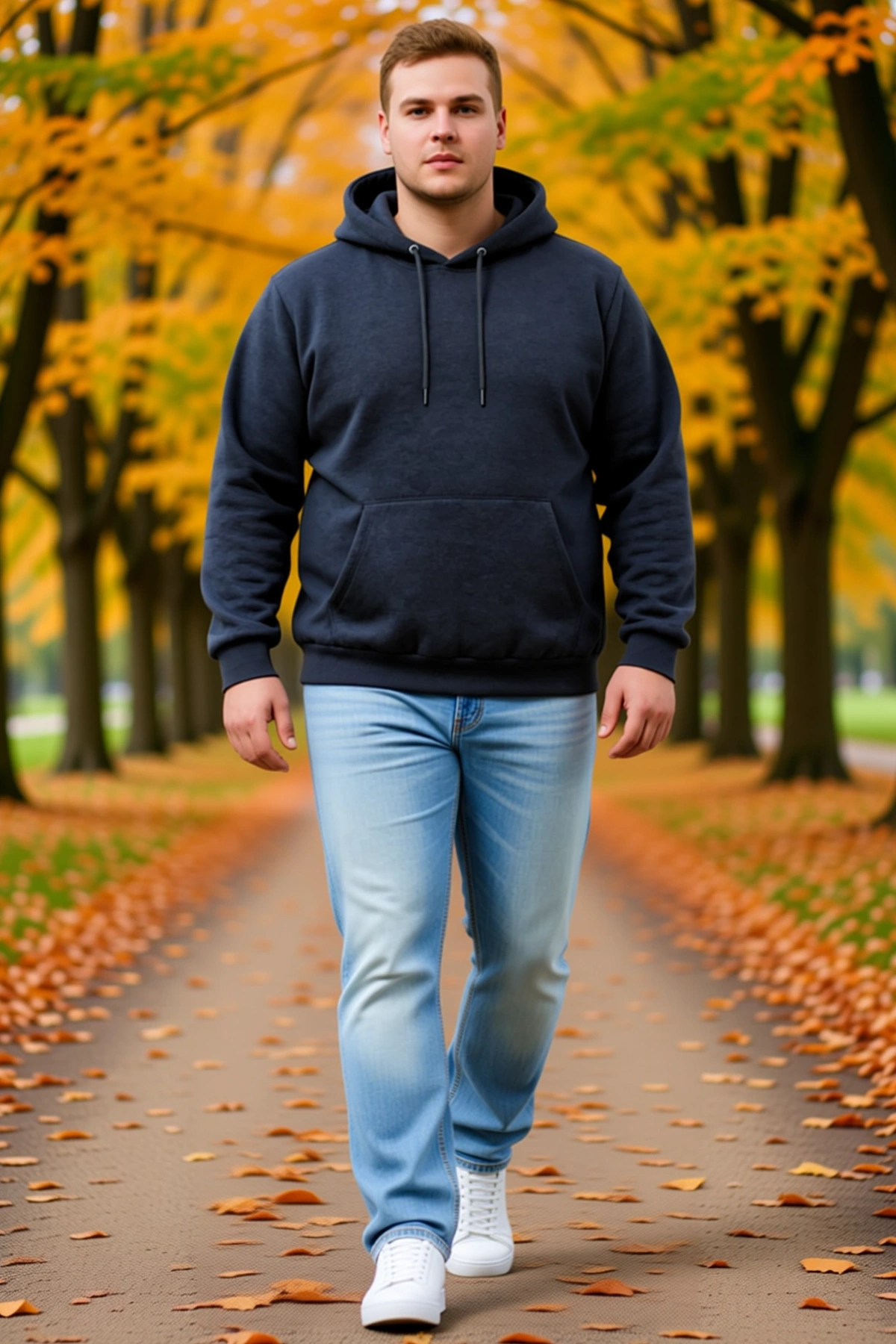 Erkek Büyük Beden Üç İplik İçi Şardonlu Kapüşonlu Kanguru Cepli Kışlık Günlük Rahat Sweatshirt Şık