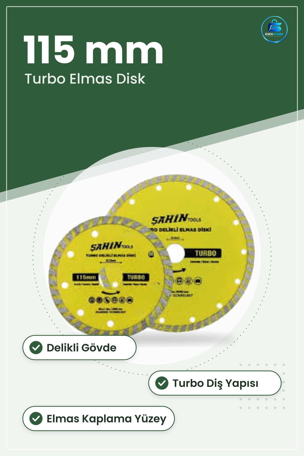 115 mm Turbo Elmas Daire Testere Bıçağı Delikli Kesim Diski Yapı Malzemesi İçin Kesme