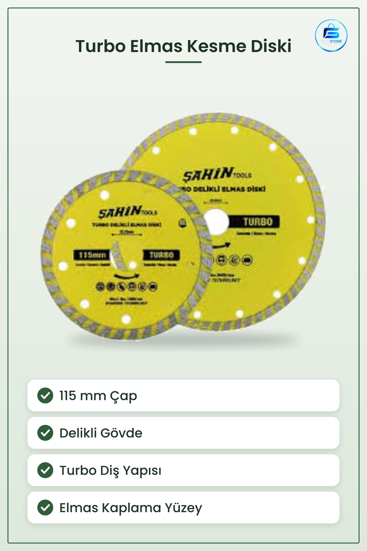 115 mm Turbo Elmas Daire Testere Bıçağı Delikli Kesim Diski Yapı Malzemesi İçin Kesme