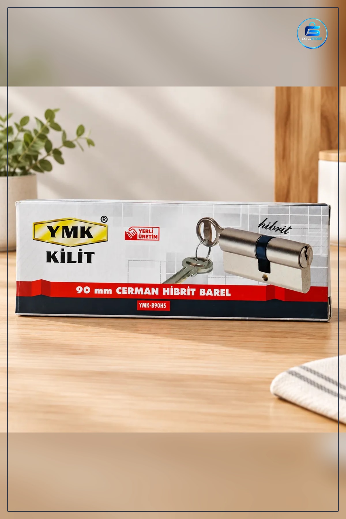 Hibrit Cerman Barel 90 mm Kapı Kilit Silindiri Nikel Renk Yerli Üretim Ev Hırdavatı