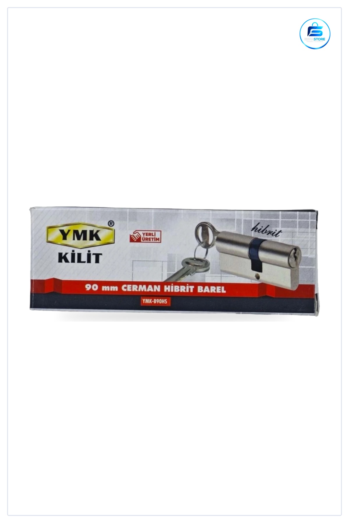 Hibrit Cerman Barel 90 mm Kapı Kilit Silindiri Nikel Renk Yerli Üretim Ev Hırdavatı