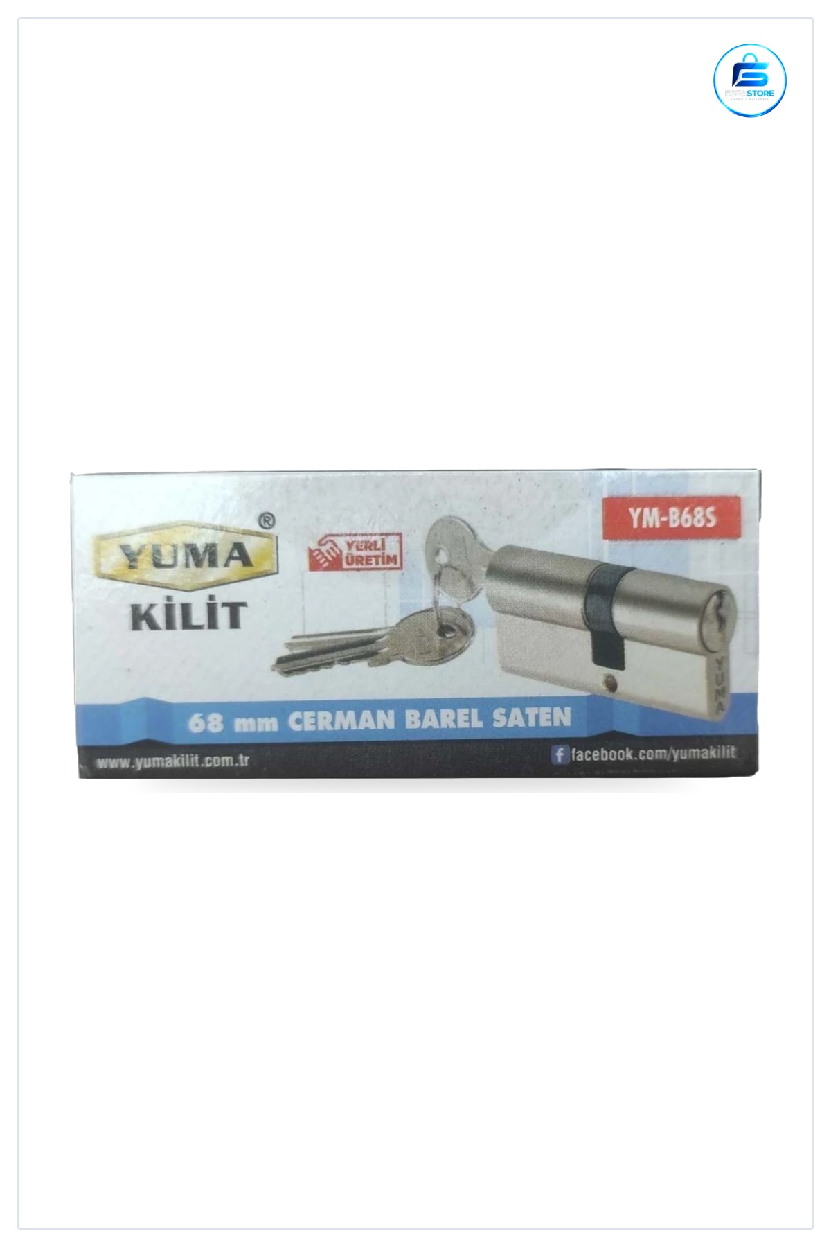 Cerman Barel 68 mm Saten Kilit Silindiri Kapı Kilidi Ev Ofis Güvenlik Anahtarlı Yerli Üretim