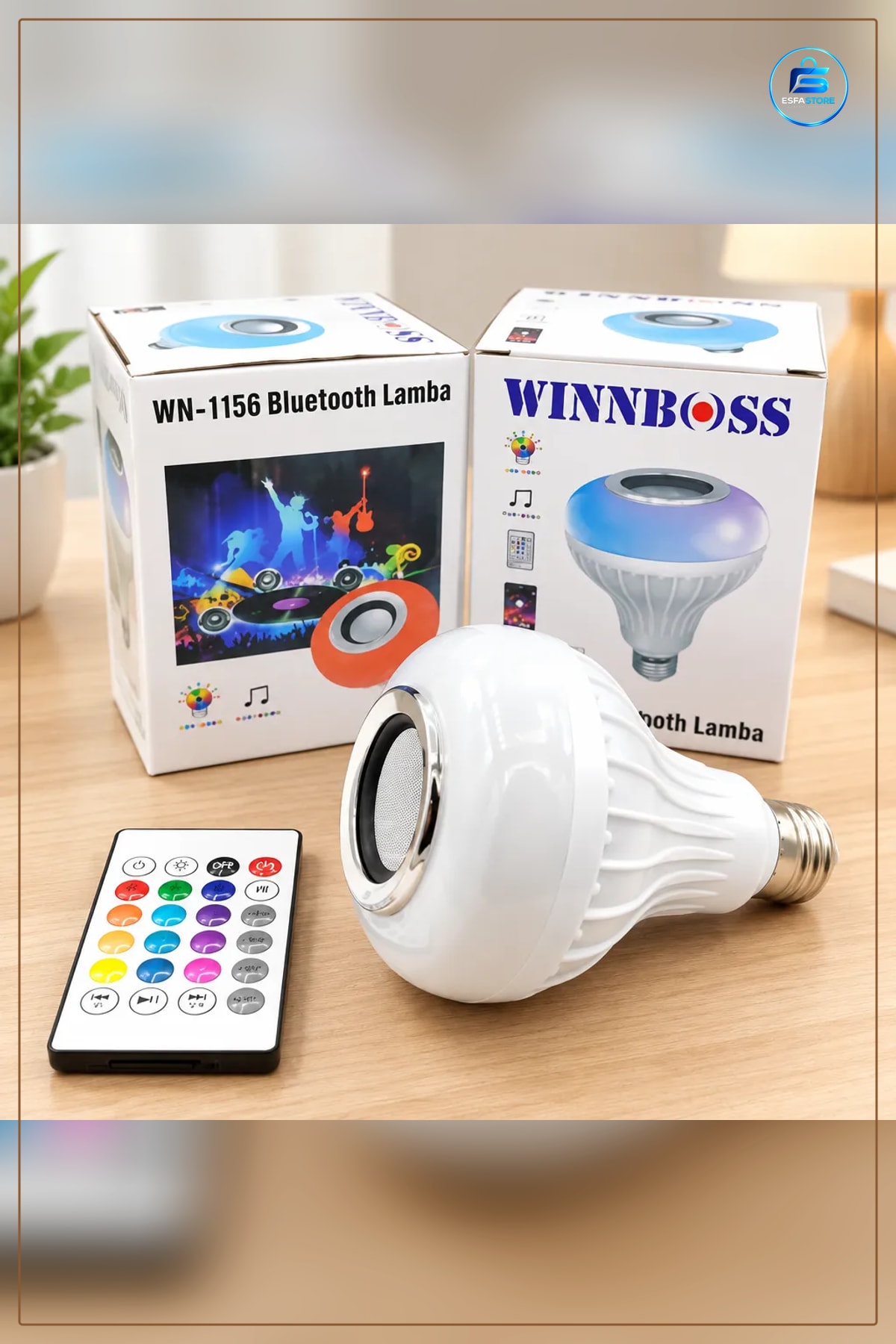 Bluetooth Hoparlörlü LED Ampul Uzaktan Kumandalı Renkli Işıklı Müzik Çalar Aydınlatma Lambaı