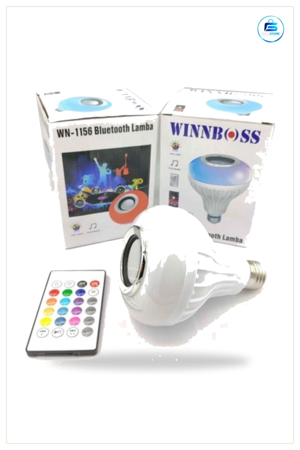 Bluetooth Hoparlörlü LED Ampul Uzaktan Kumandalı Renkli Işıklı Müzik Çalar Aydınlatma Lambaı