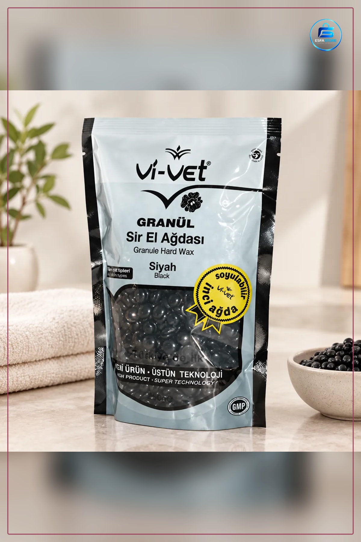 Granül El Ağdası Siyah 250 gr Tüy Alımı İçin Sir Ağda Epilasyon Kozmetik Ürünü Soyulabilir