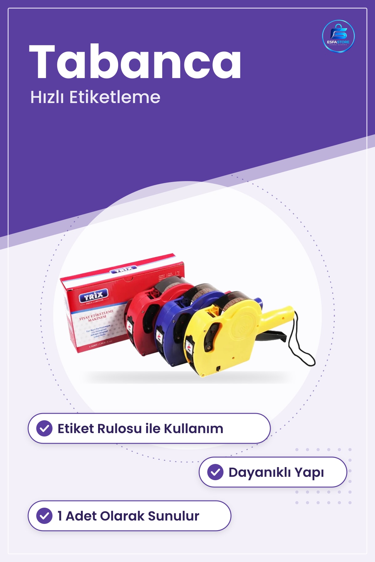 Etiket Makinesi Fiyat Etiketleme Tabancası Mağaza Market Ofis Kullanımı Kolay Dayanıklı Yapı