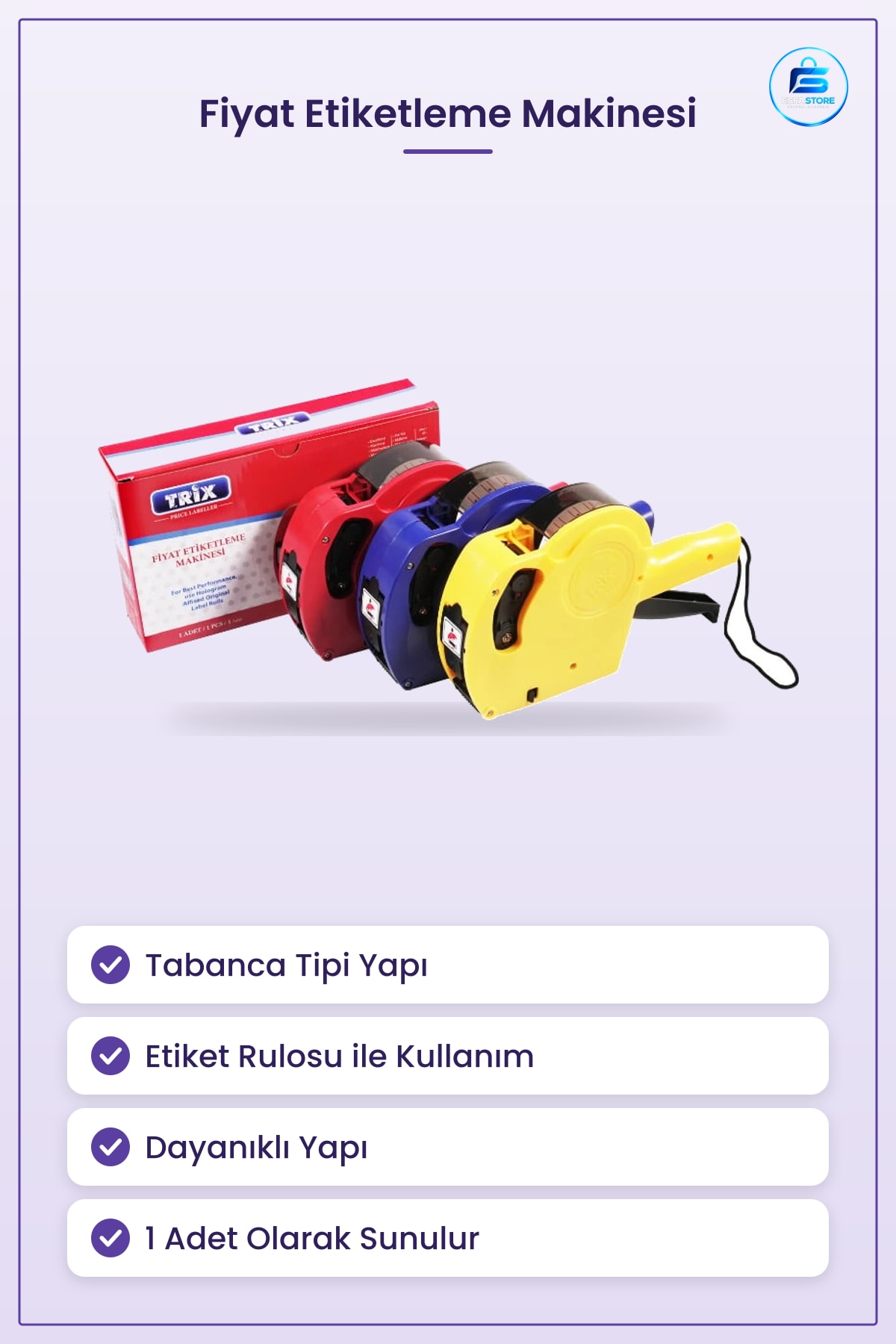 Etiket Makinesi Fiyat Etiketleme Tabancası Mağaza Market Ofis Kullanımı Kolay Dayanıklı Yapı