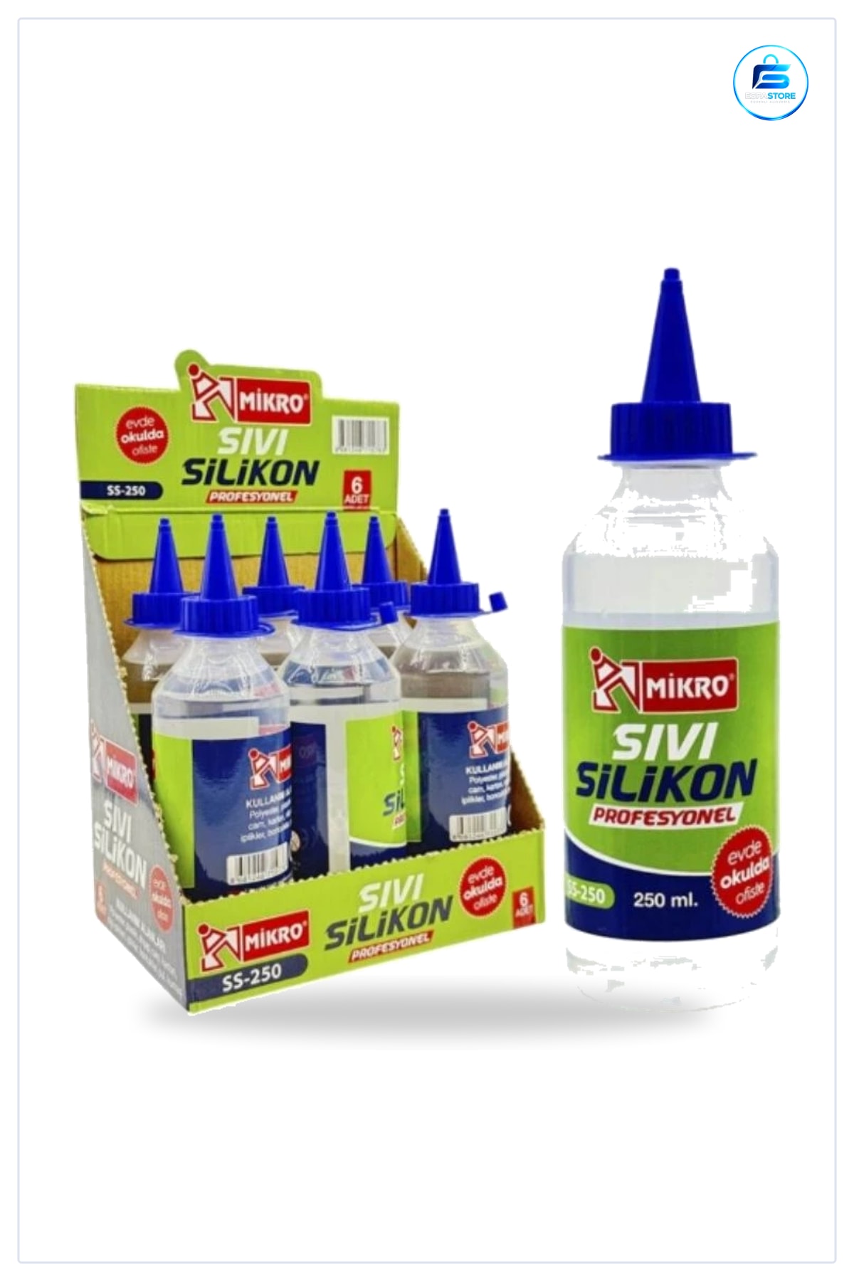 Sıvı Silikon 250 ml Profesyonel Şeffaf Uçlu Yapıştırıcı Mutfak Banyo Ofis Hobi 1 Adet