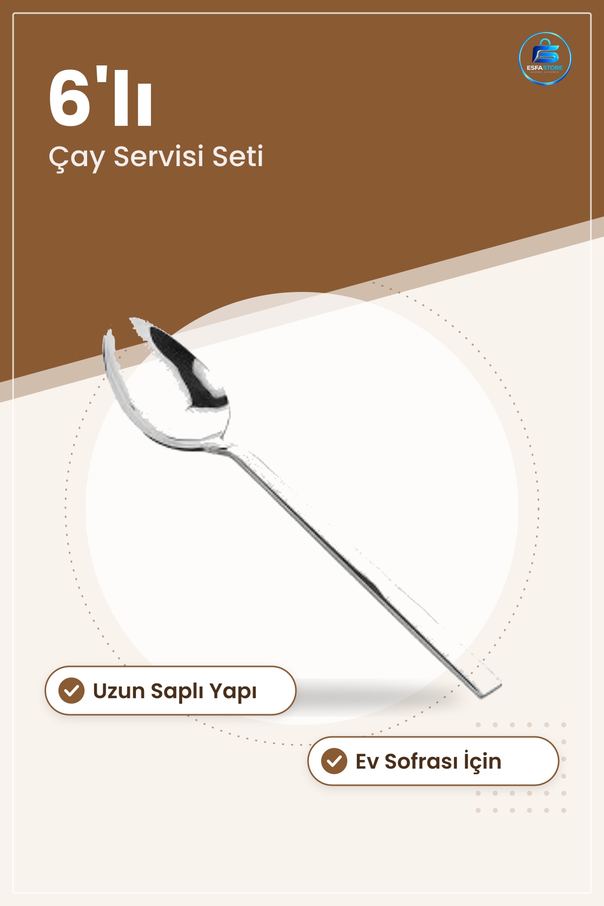 Çubuk Çay Kaşığı 6'lı Servis Mutfak Günlük Kullanım Kaşık Seti Ev Sofrası İçin Kullanışlı