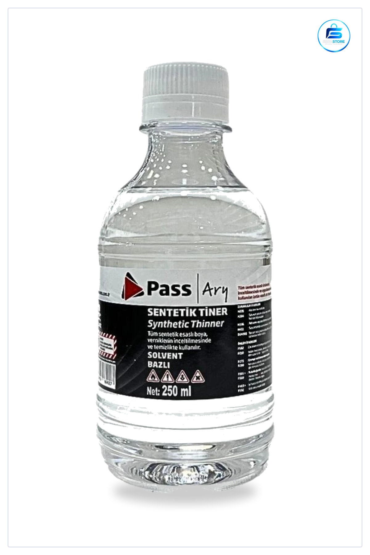 Sentetik Tiner 250 ml Boya İnceltici ve Çözücü Vernik Sökücü Fırça Temizleyici Solvent