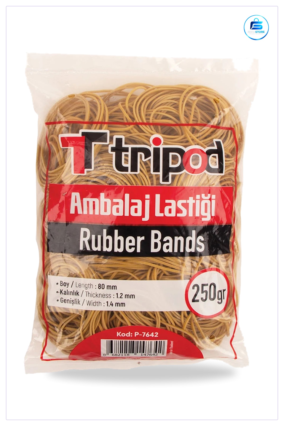 Paket Lastiği 250 gr Ambalaj Boy 80 mm Paketleme ve Sabitleme İşleri İçin Ofis Ev Kullanımı