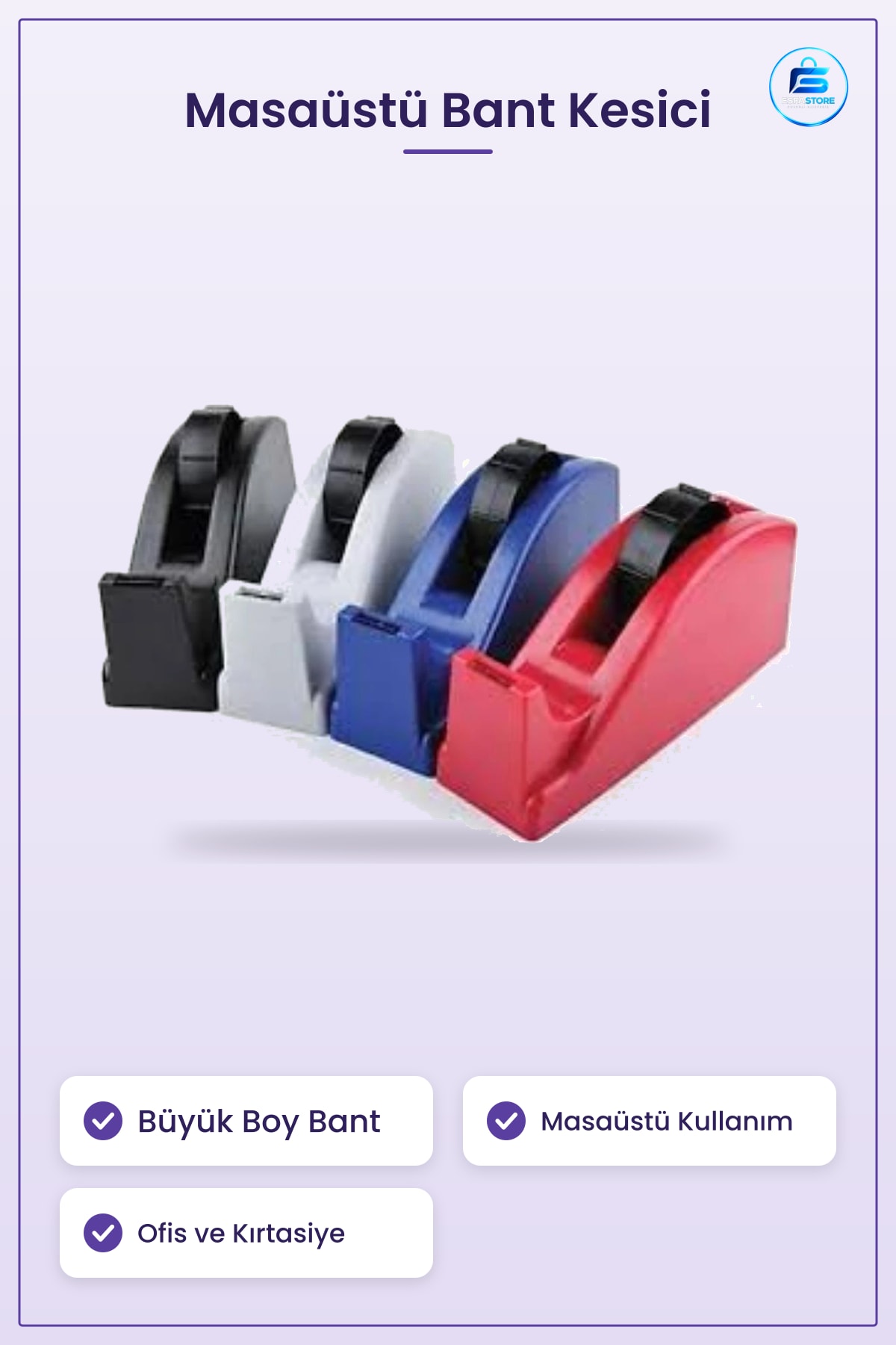 Büyük Masaüstü Bant Kesme Makinesi Ofis Kırtasiye Kesici Dispenser Pratik ve Kolay Kullanımlı