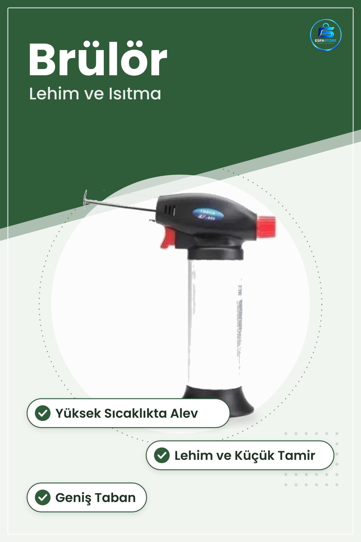 Turbo Torch Pürmüz Kaynak Makinesi Lehim Mutfak Alev Tabancası Gümüş Gövdeli Ev Tipi Brülör