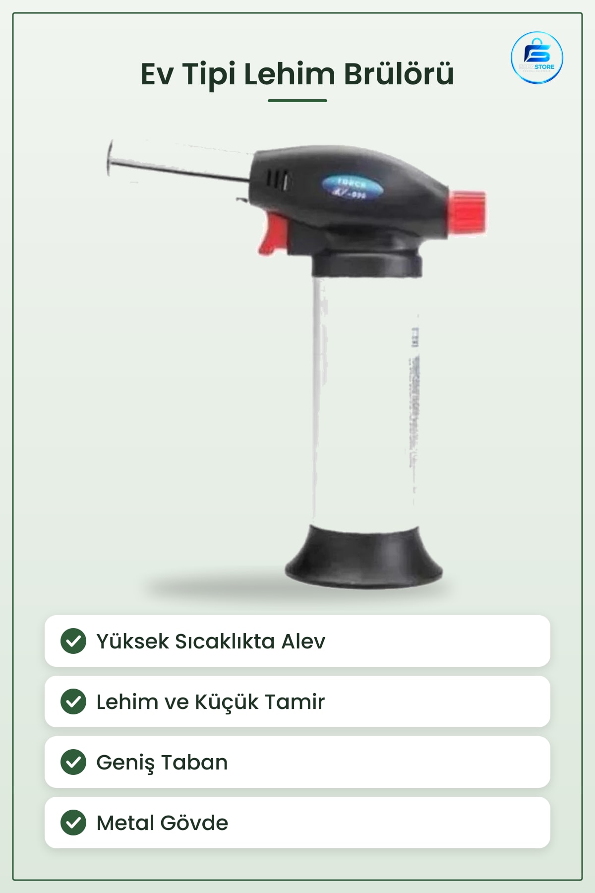 Turbo Torch Pürmüz Kaynak Makinesi Lehim Mutfak Alev Tabancası Gümüş Gövdeli Ev Tipi Brülör