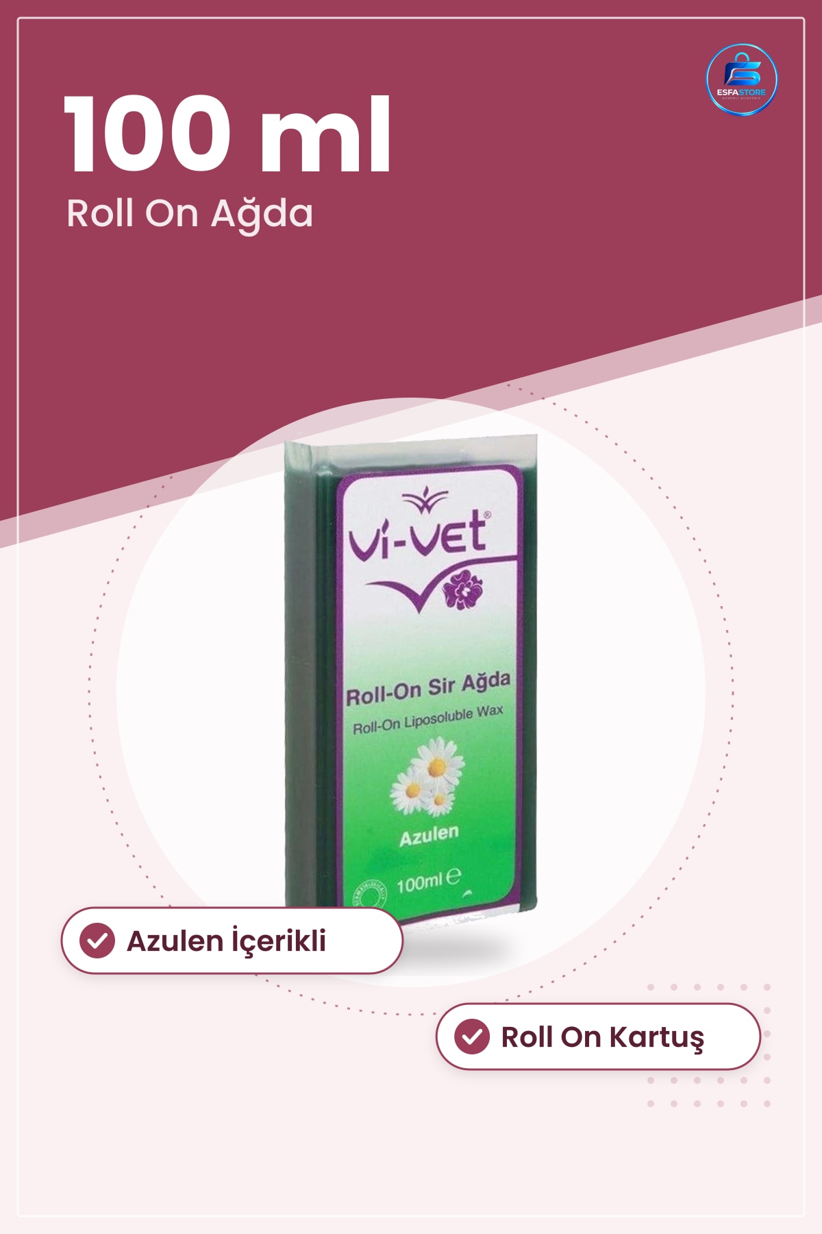 Ağda Roll On Sir 100 ml Azulen İçerikli Tüy Dökücü Bakım Epilasyon Kadın Erkek Vücut