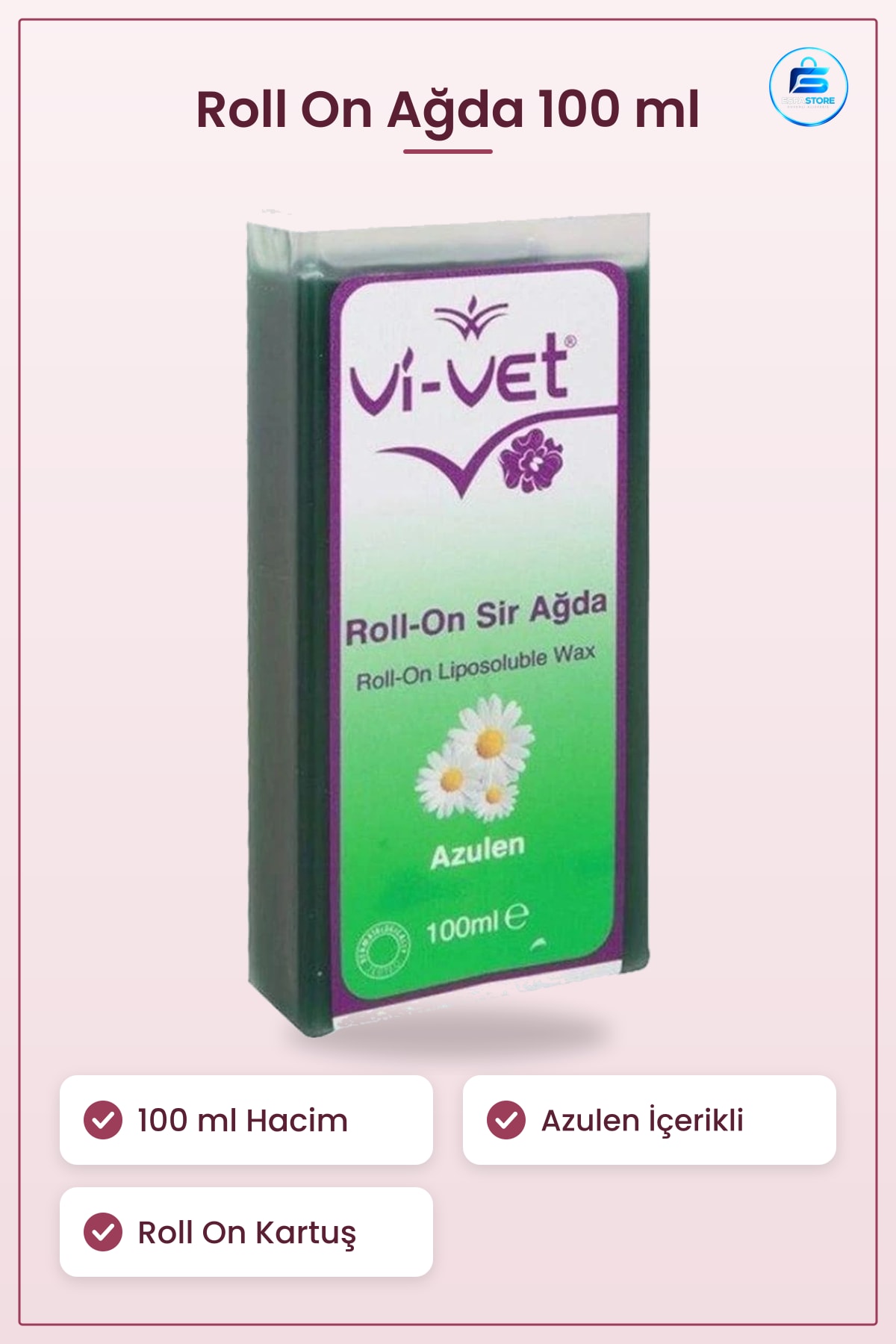 Ağda Roll On Sir 100 ml Azulen İçerikli Tüy Dökücü Bakım Epilasyon Kadın Erkek Vücut