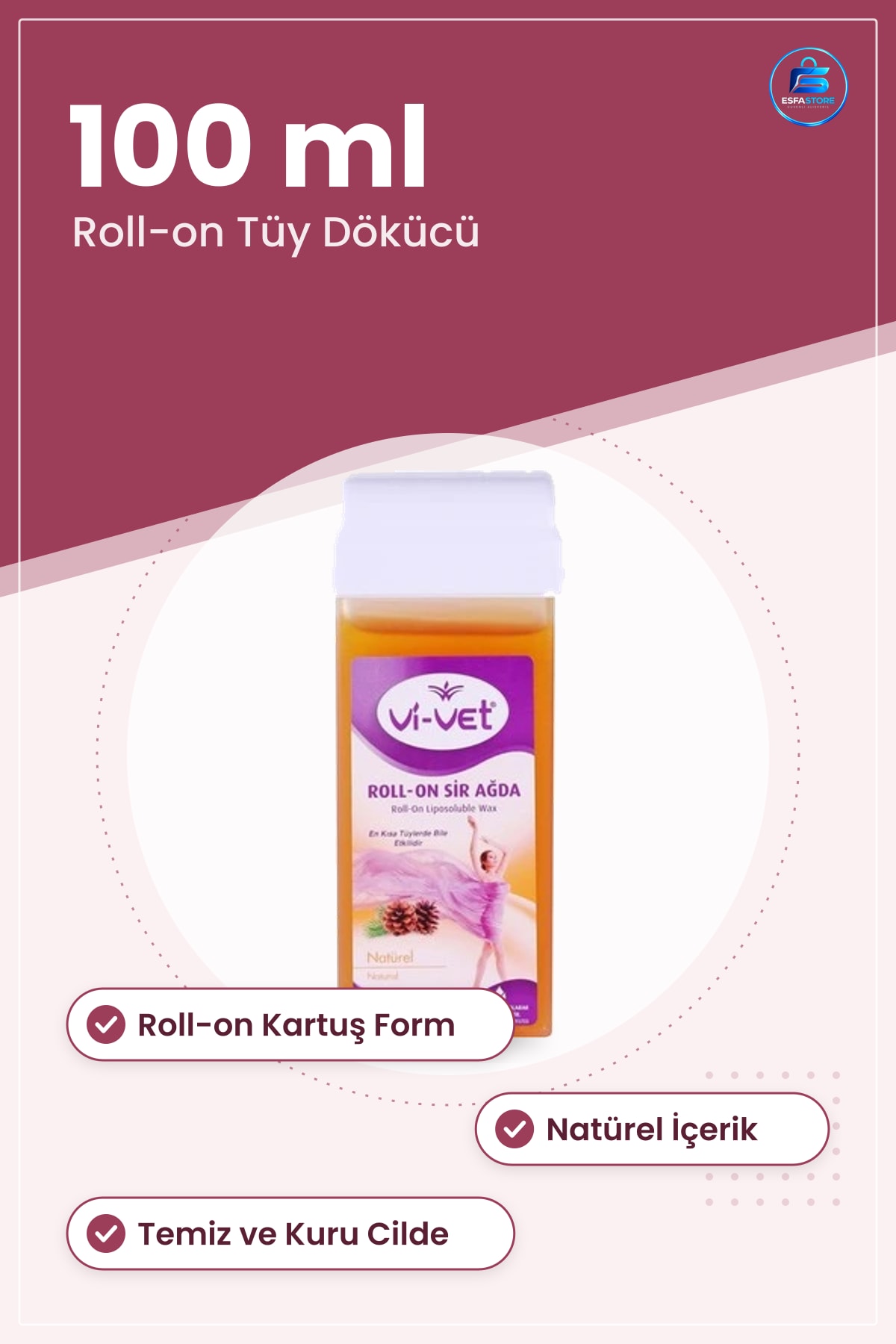Roll-on Sir Ağda 100 ml Natürel Tüy Dökücü Epilasyon Vücut Bacak Koltuk Altı Pratik