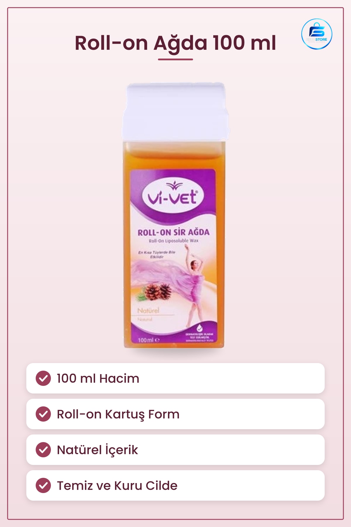 Roll-on Sir Ağda 100 ml Natürel Tüy Dökücü Epilasyon Vücut Bacak Koltuk Altı Pratik