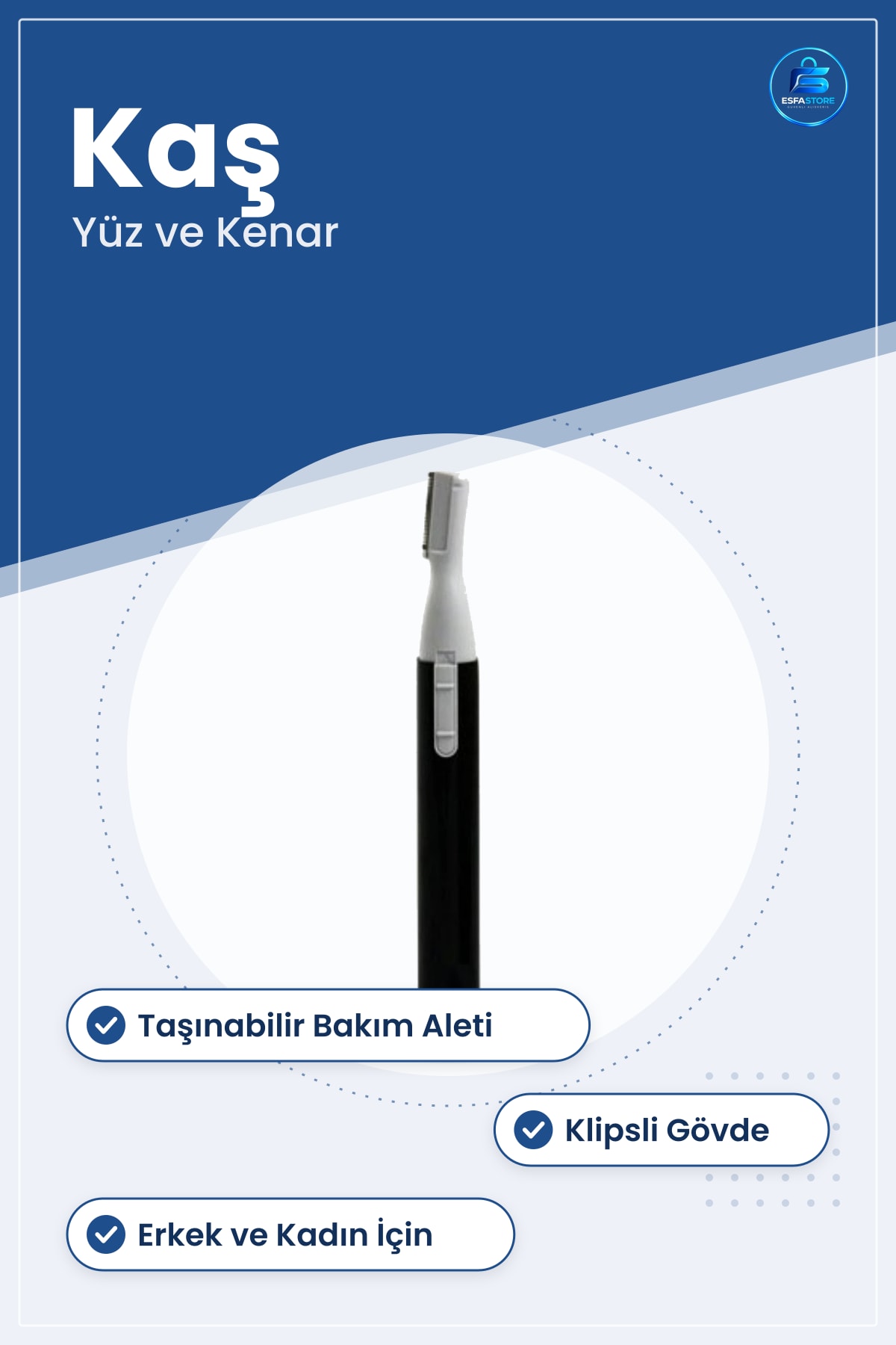 Kişisel Tıraş Makinesi Kaş ve Yüz Kenar Düzeltici Taşınabilir Bakım Aleti Erkek Kadın Bıçaklı