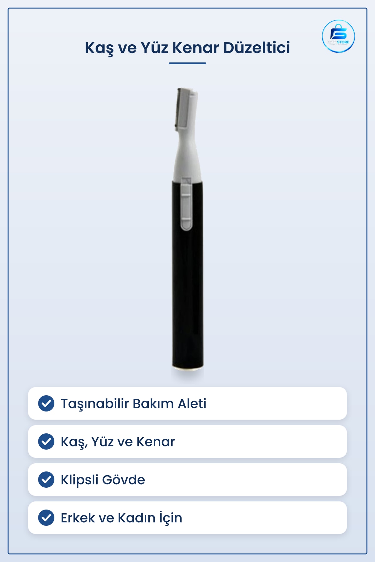 Kişisel Tıraş Makinesi Kaş ve Yüz Kenar Düzeltici Taşınabilir Bakım Aleti Erkek Kadın Bıçaklı