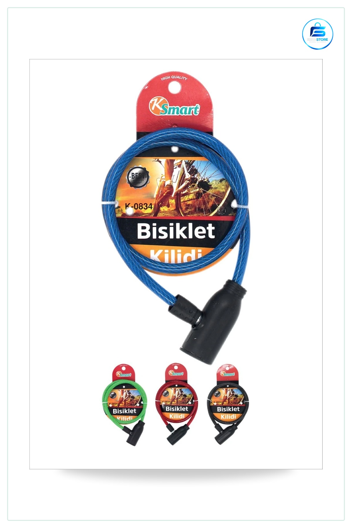 Bisiklet Kilidi İnce Kablolu Günlük Kullanım Taşınması Kolay Güvenlik Kilit Aksesuarı