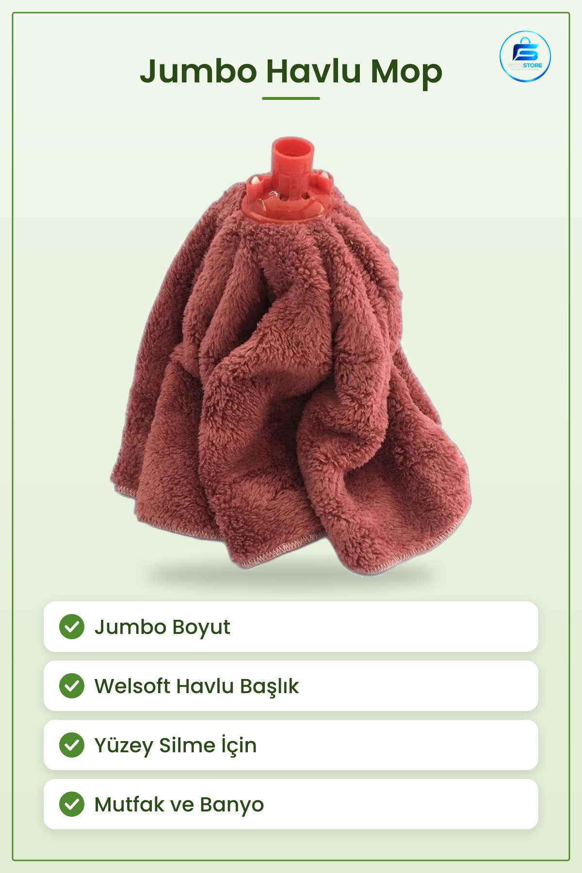 Havlu Mop Jumbo Welsoft Başlık Yüzey Silme Paspas Ev Temizlik Gereçleri Mutfak Banyo