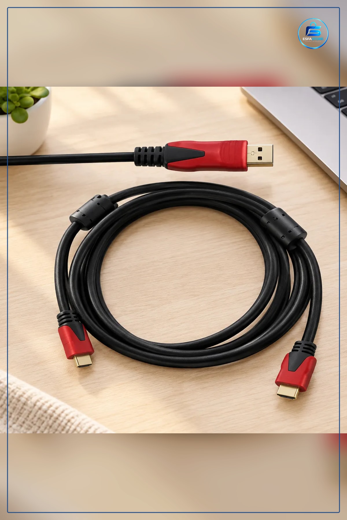 HDMI Kablo 5 m Görüntü ve Ses Kablosu Siyah Kırmızı Uçlu TV Monitör Bilgisayar Bağlantı