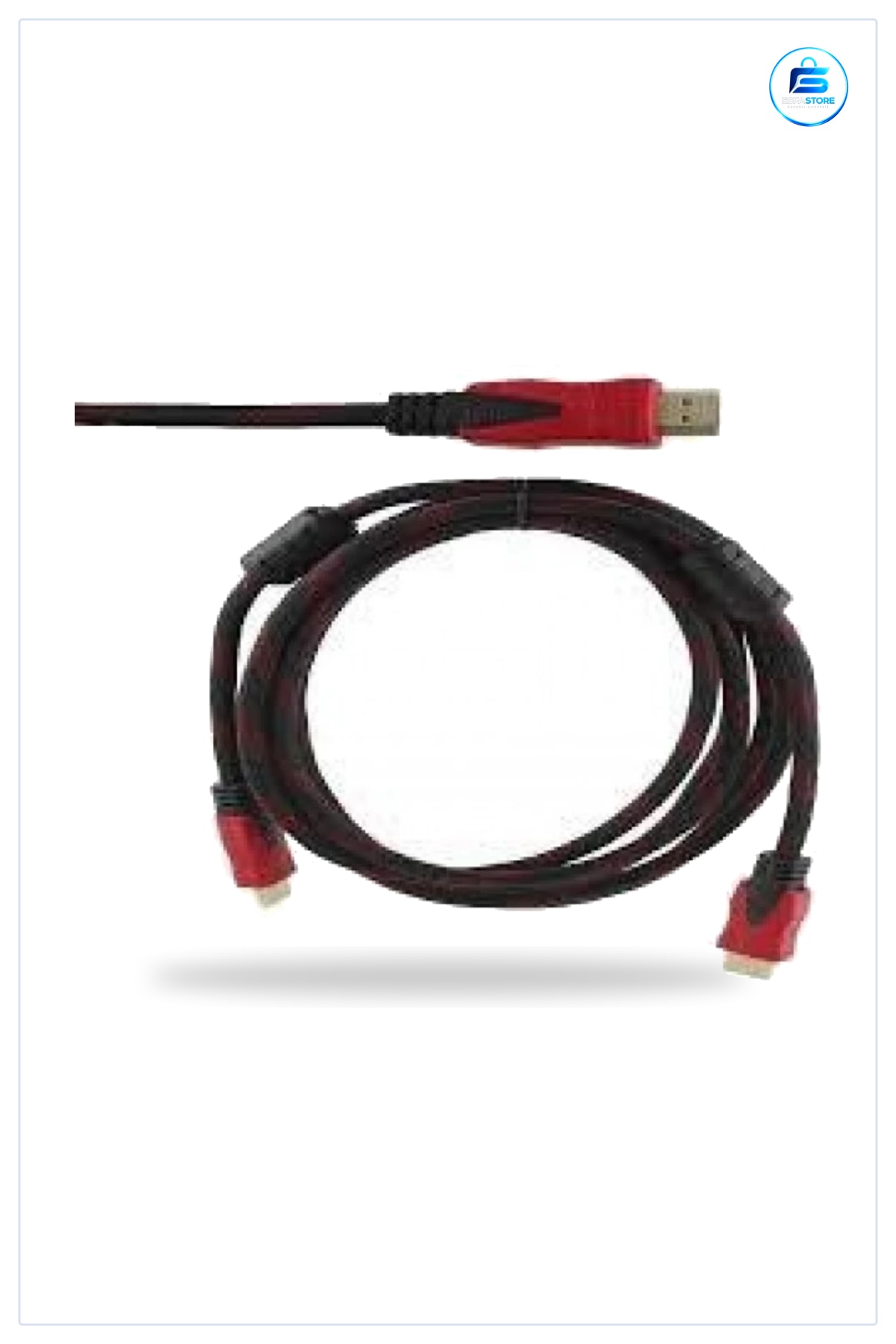 HDMI Kablo 5 m Görüntü ve Ses Kablosu Siyah Kırmızı Uçlu TV Monitör Bilgisayar Bağlantı