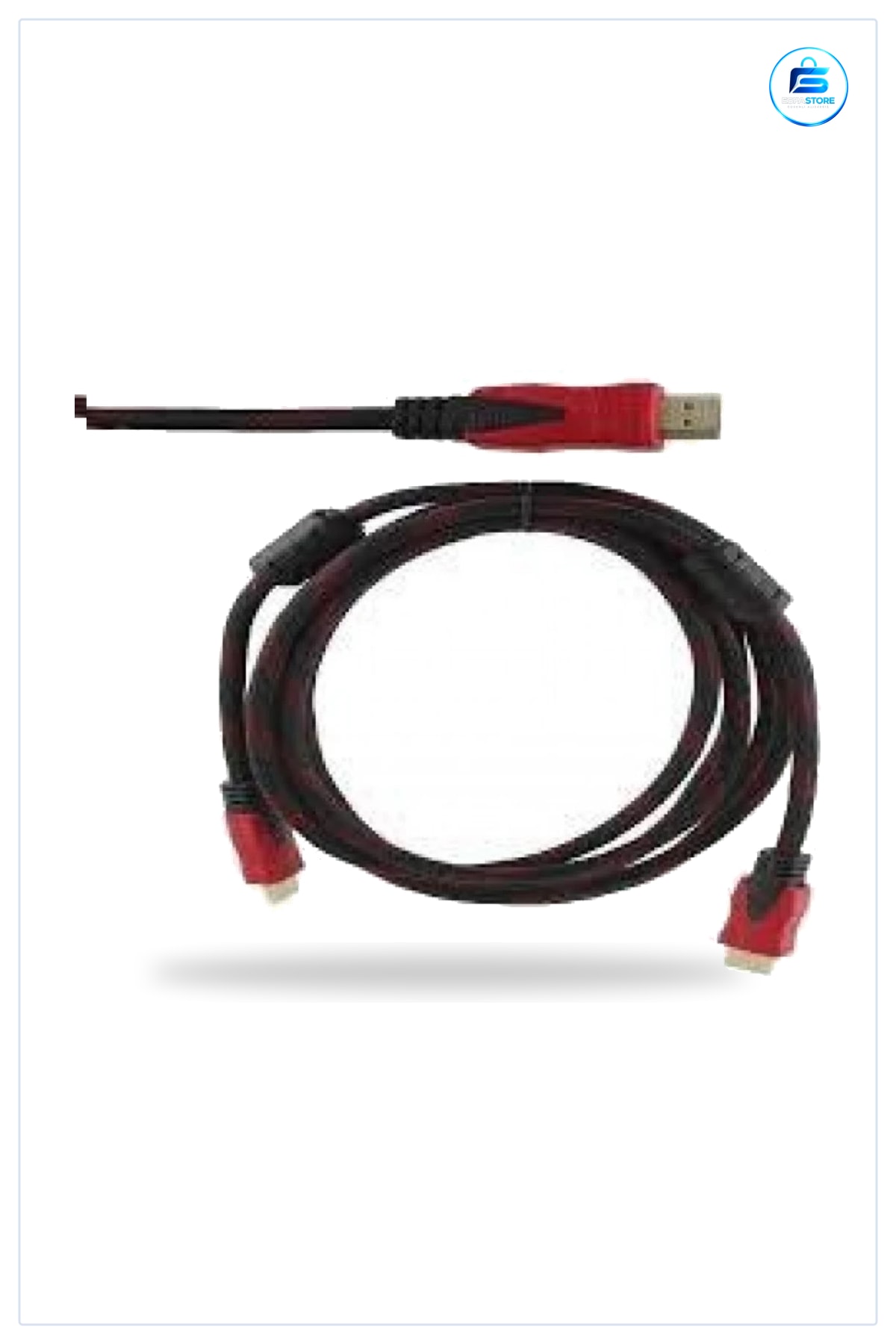 HDMI Kablo 3 m Kırmızı Siyah Örgülü Görüntü ve Ses Aktarım Kablosu Altın Uçlu Ferritli Bağlantı