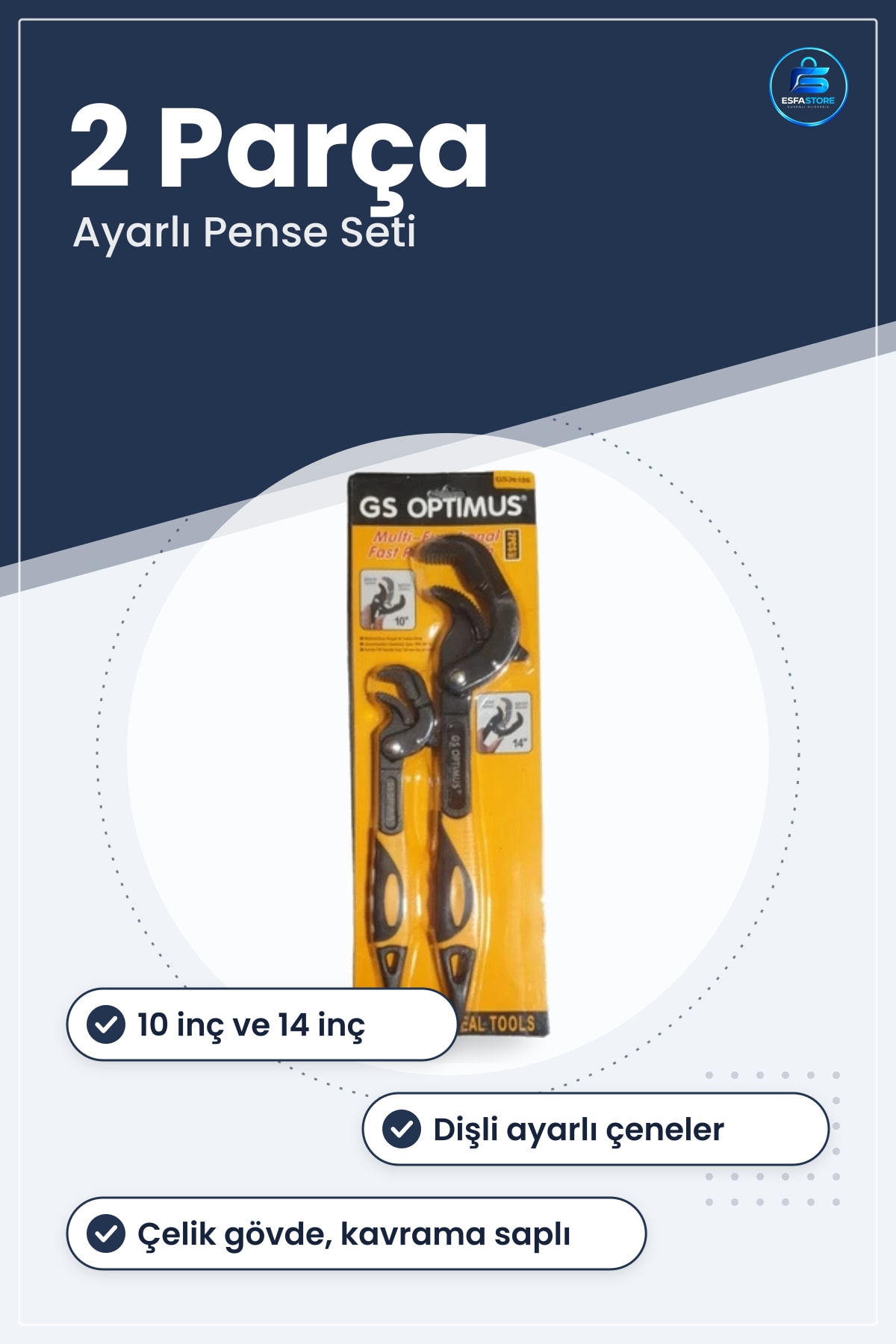 Ayarlı Su Pompası Anahtarı Pense Seti 10 inç 14 2 Parça Çok Açılı Tesisat Aleti Kullanışlı
