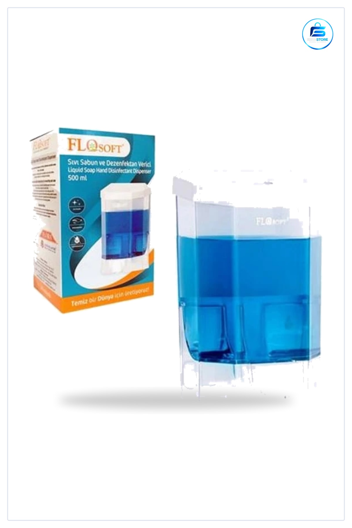 Sıvı Sabunluk 500 ml Duvar Tipi Şeffaf Gövdeli Banyo Lavabo Aksesuarı Sabun Dispenseri