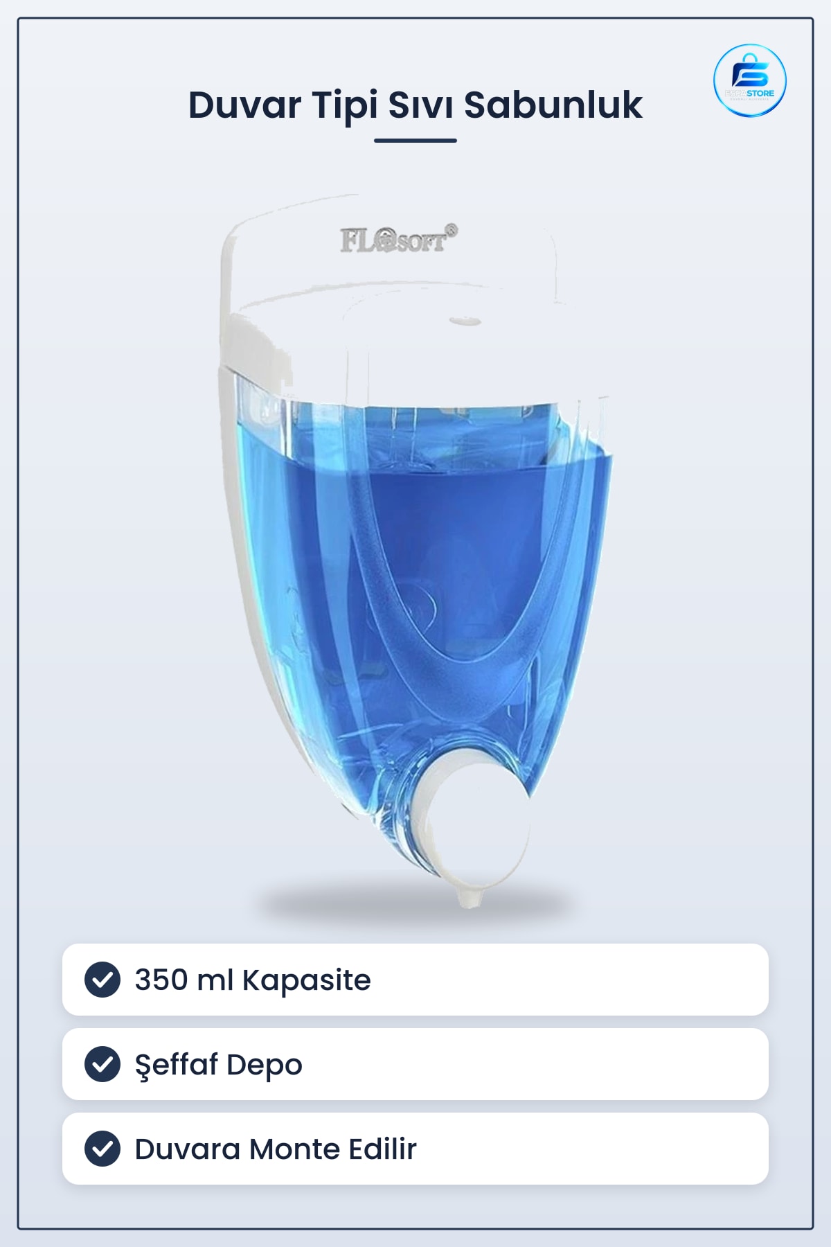 Sıvı Sabunluk 350 ml Duvar Tipi Banyo Mutfak Sabun Dağıtıcı Şeffaf Depolu Aksesuar