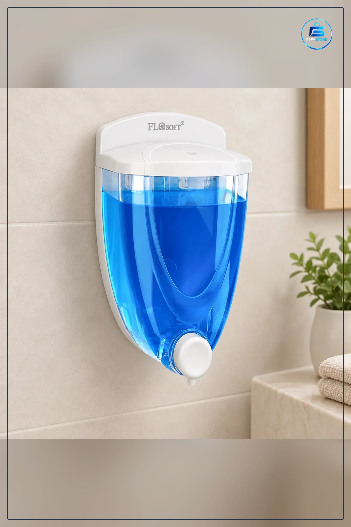 Sıvı Sabunluk 650 ml Duvara Monte Banyo Sabun Dispenseri Beyaz Şeffaf Gövdeli Pompalı
