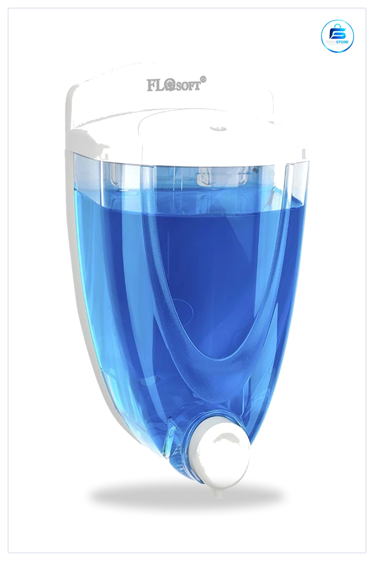Sıvı Sabunluk 650 ml Duvara Monte Banyo Sabun Dispenseri Beyaz Şeffaf Gövdeli Pompalı