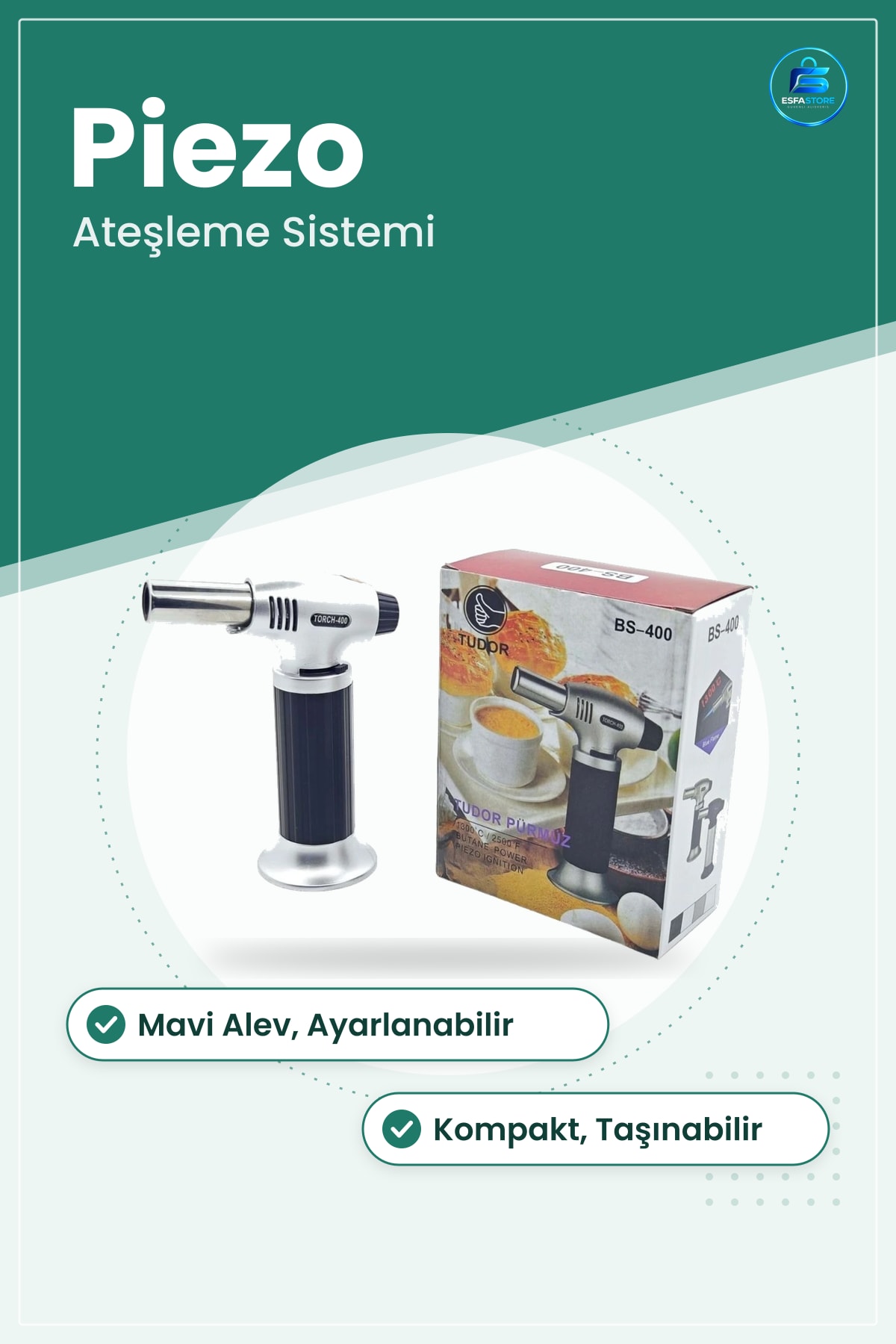 Seyyar Butan Pürmüz Kamp Ocağı Piezo Ateşlemeli °C Mavi Alev Mutfak Kompakt Kullanımı