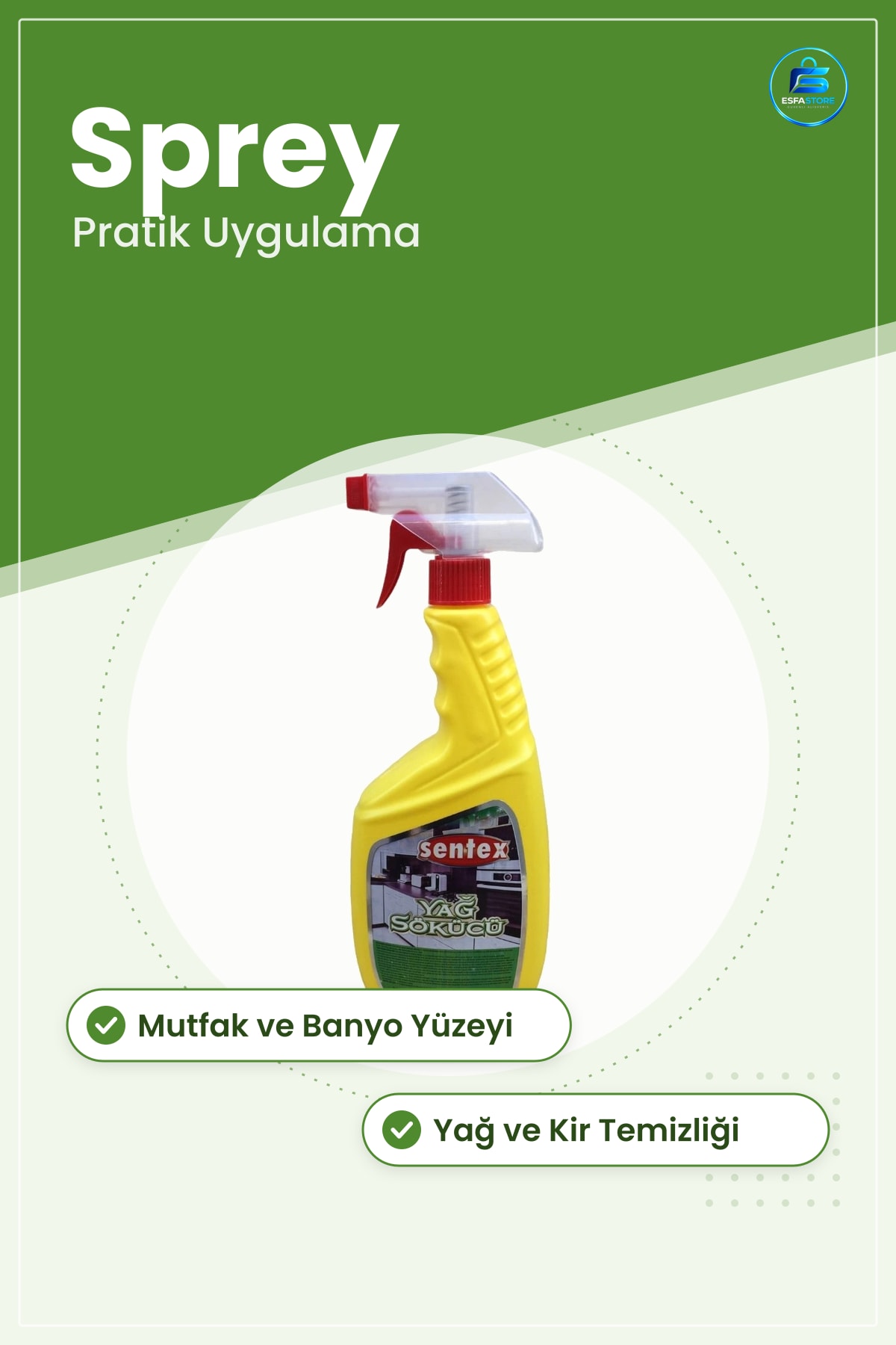 Yağ Çözücü ve Kireç Sökücü Spreyli Mutfak Banyo Temizlik Sprey Pratik Uygulama Kullanışlı
