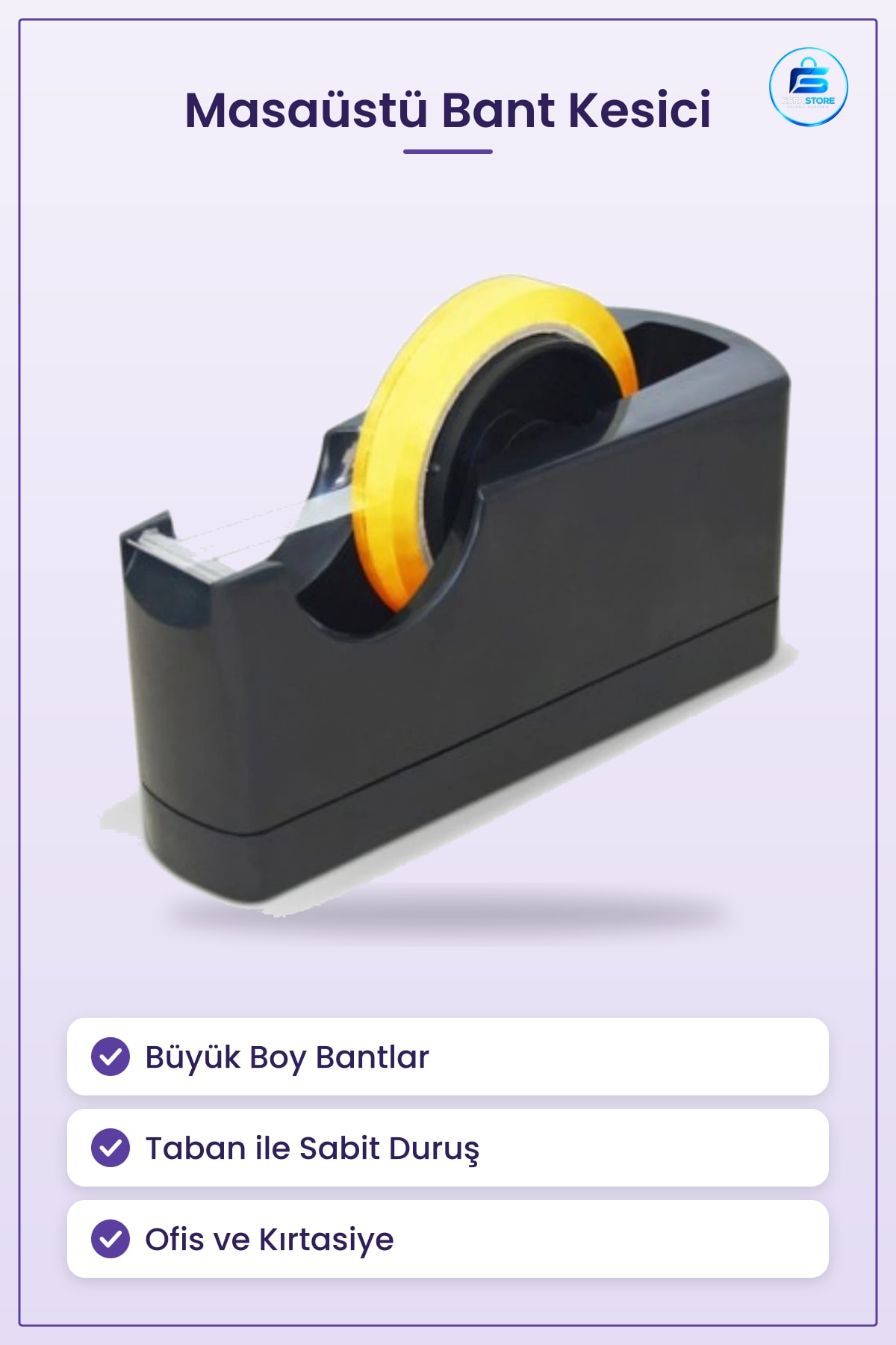 Bant Kesici Büyük Bantlar İçin Masaüstü Makinesi Ofis Kırtasiye Kesme Aparatı Dağıtıcı