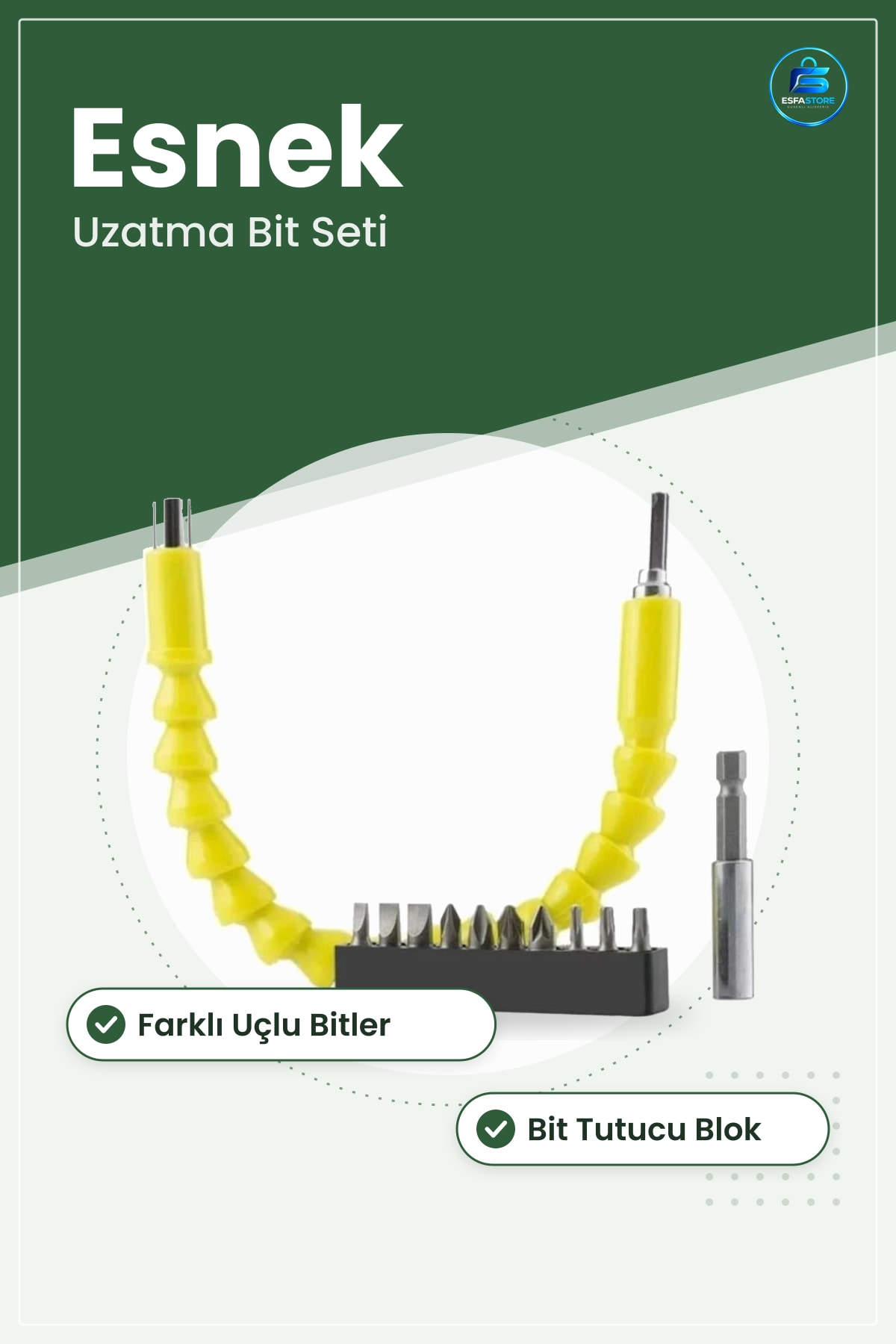 Akrobat Bits Uzatma Uç Aksesuar Seti Esnek Vidalama Bitleri Tornavida İçin Pratik Kullanım