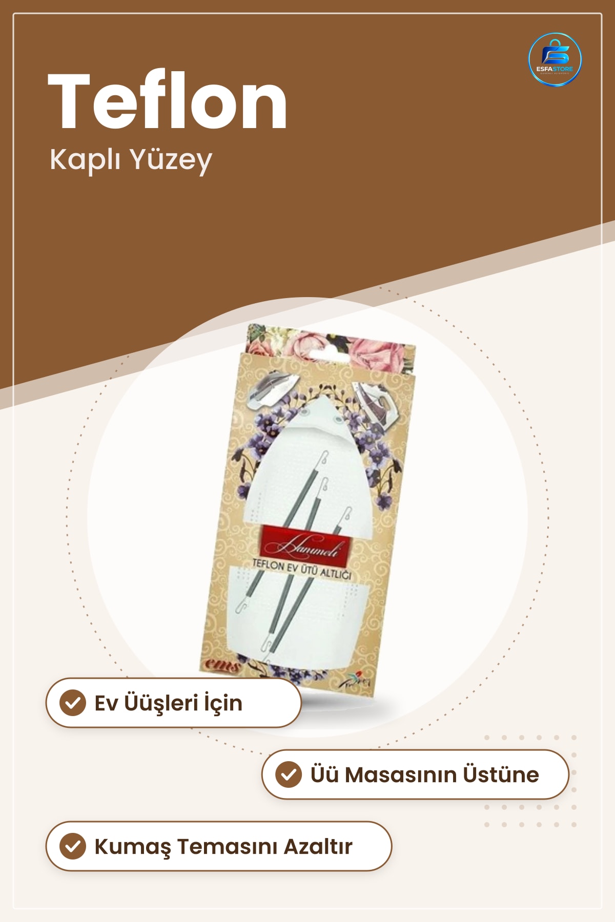 Teflon Kaplamlı Ütü Altığı Masası Aksesuarı Ütüleme Yüzey Koruyucu Ev Gereliı Kullanışlı
