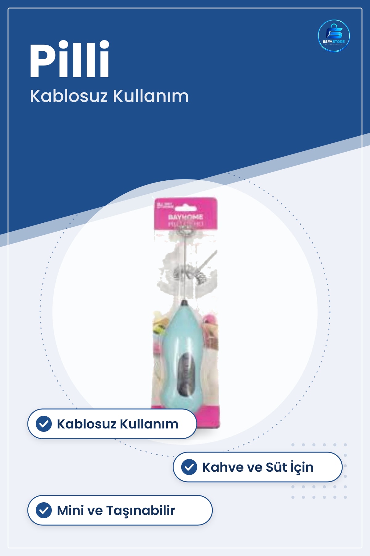 Pilli Kahve Köpürtücü Kişisel Blender Mutfak Süt Kablosuz Mini Elektrikli Taşınabilir Mikser